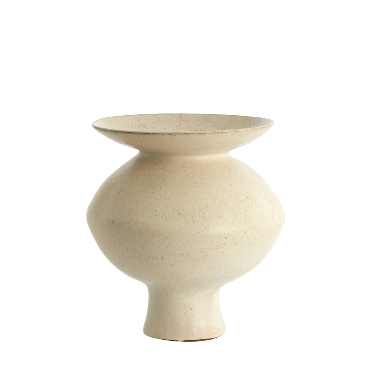 Vaas deco 31x31x33,5 cm AJUDA mat crème-zand