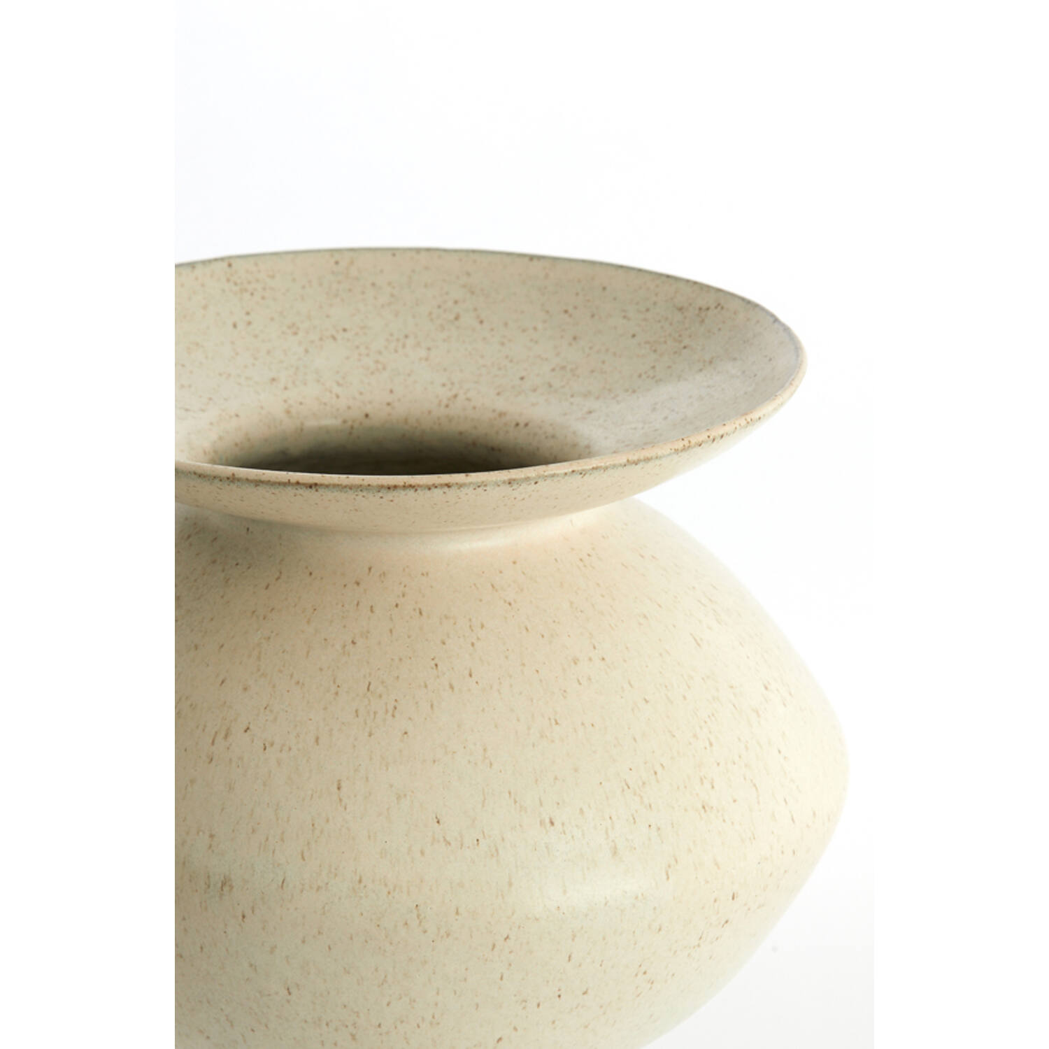 Vaas deco 31x31x33,5 cm AJUDA mat crème-zand