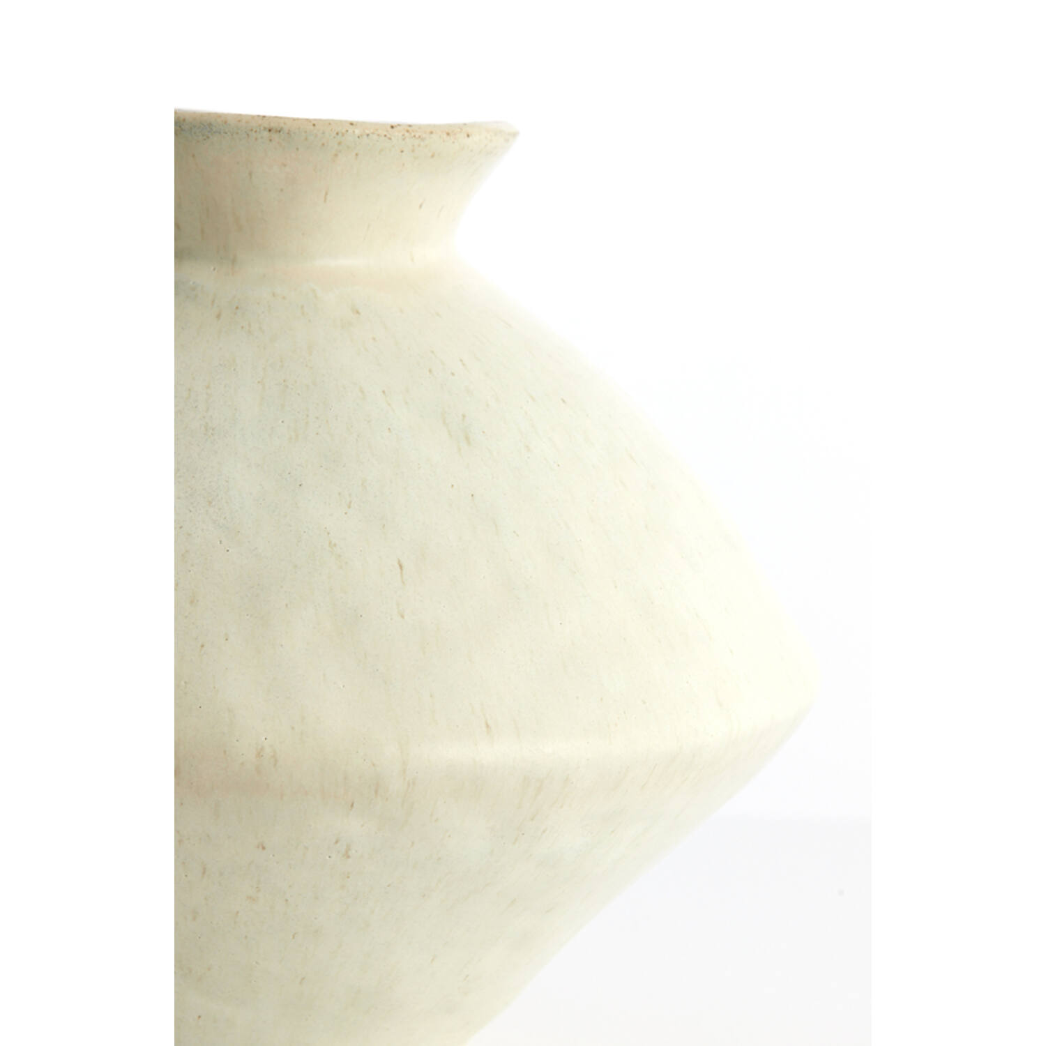 Vaas deco 34x34x27,5 cm BEATO mat crème-zand