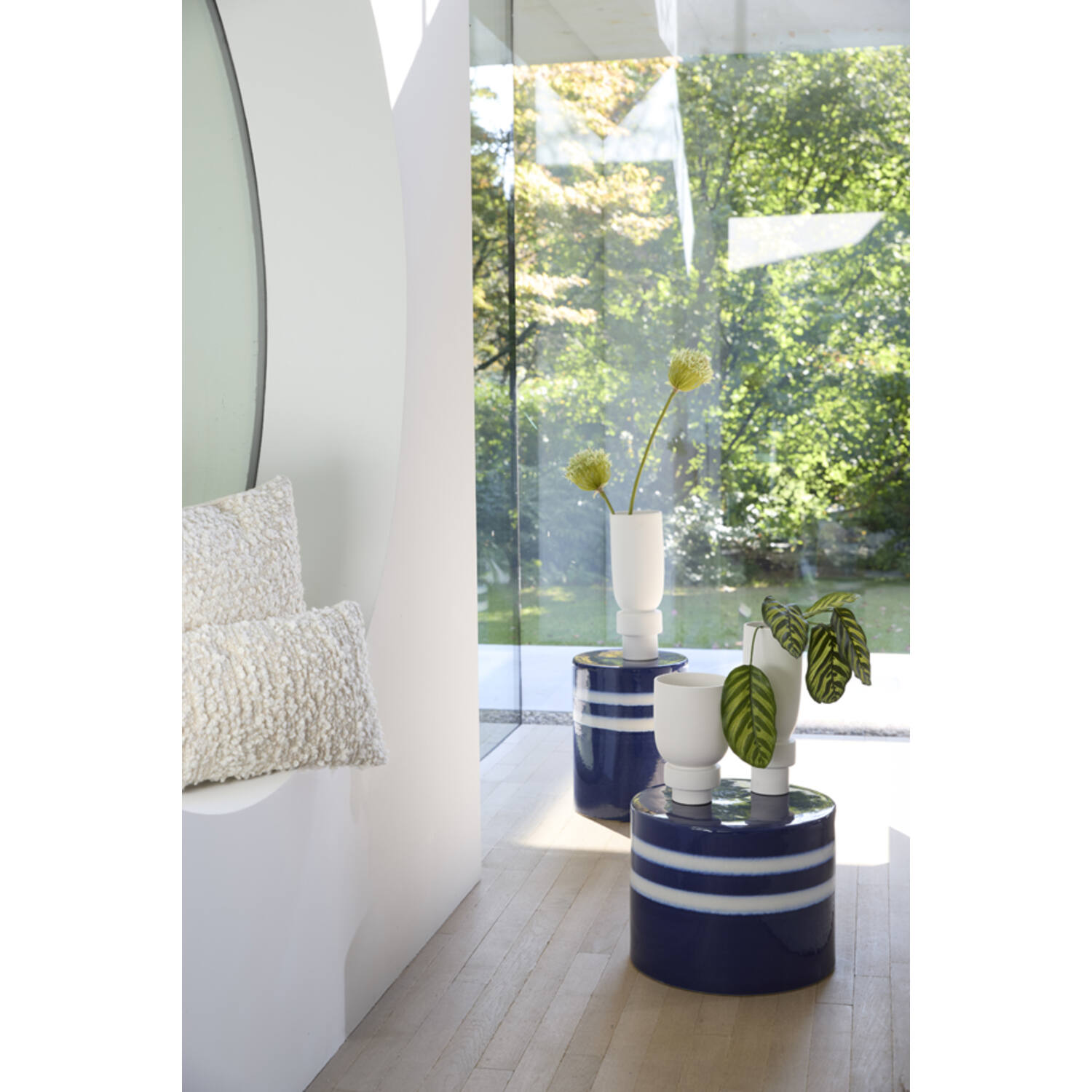 Vaas deco 12,5x12,5x35,5 cm ROSSIO mat wit
