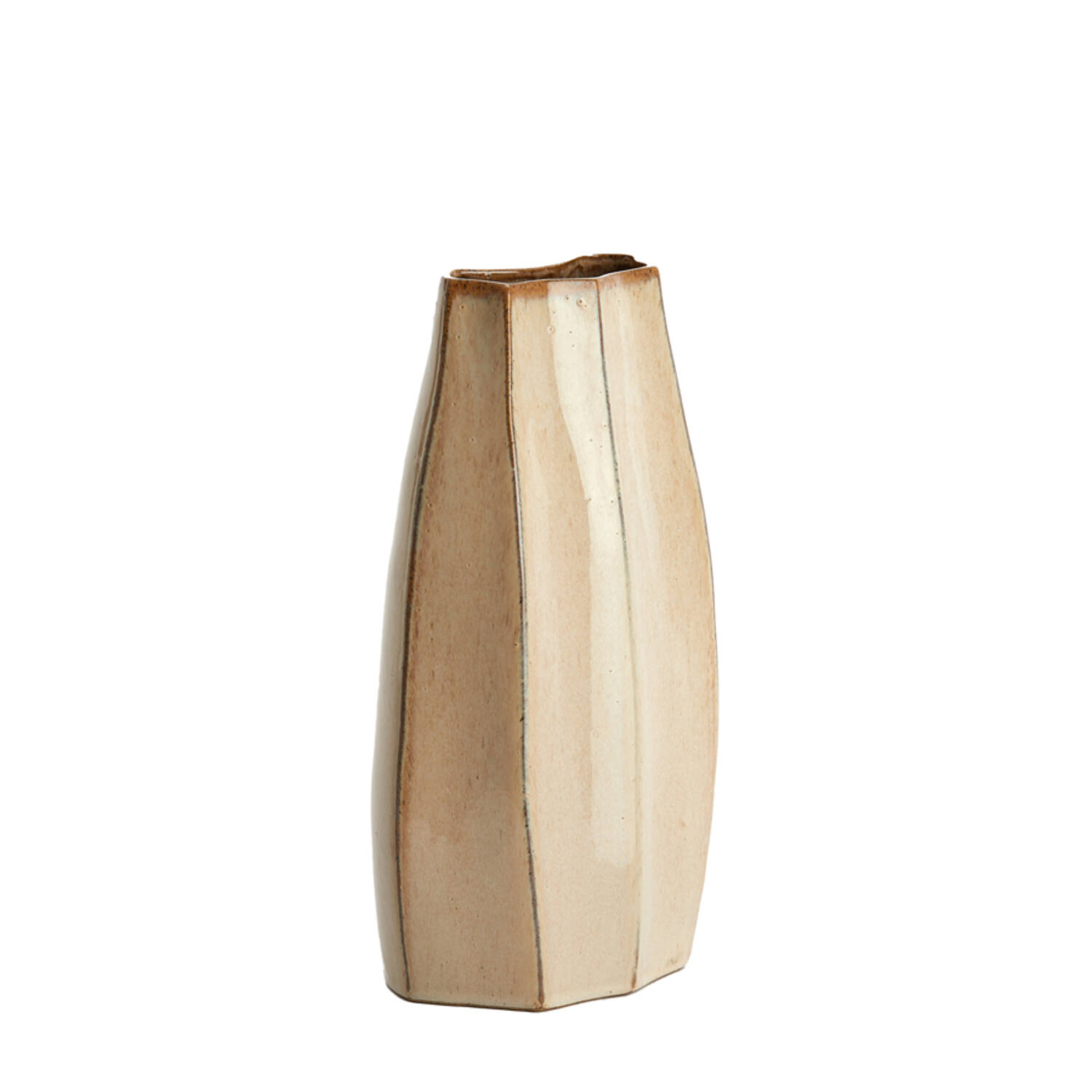 Vasija adorno 19,5x11x34,5 cm CHIADO beige brillante