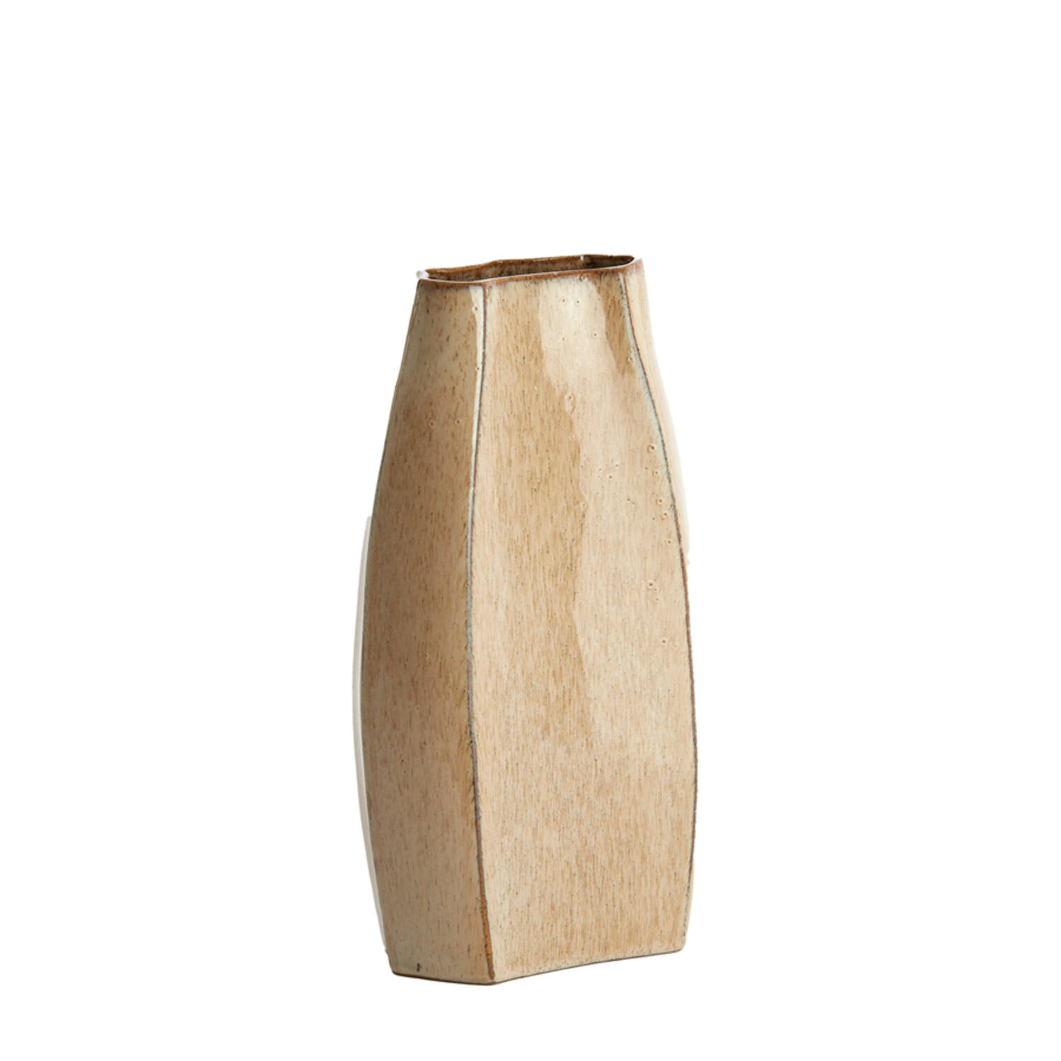 Vasija adorno 19,5x11x34,5 cm CHIADO beige brillante