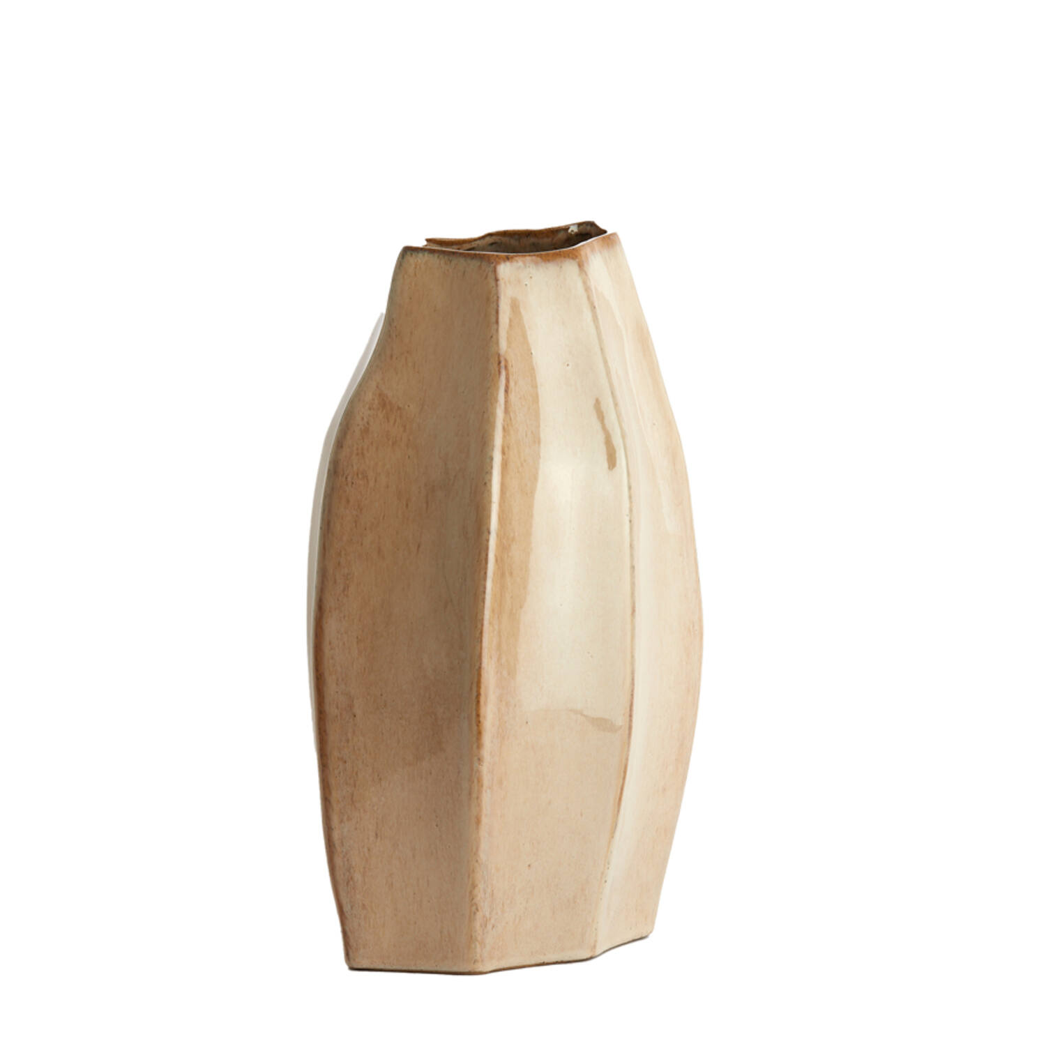 Vasija adorno 25,5x21,5x42,5 cm CHIADO beige brillante