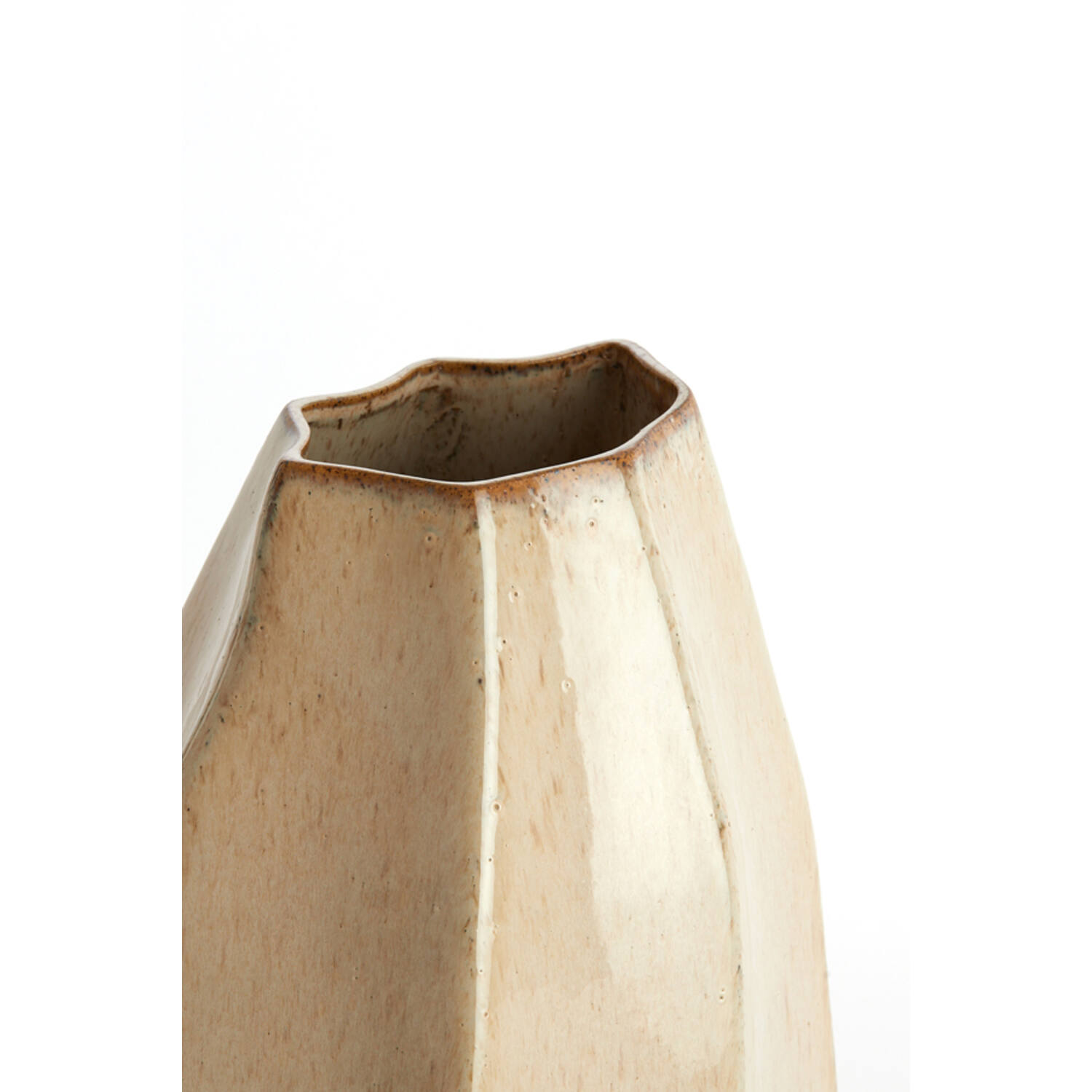 Vasija adorno 25,5x21,5x42,5 cm CHIADO beige brillante