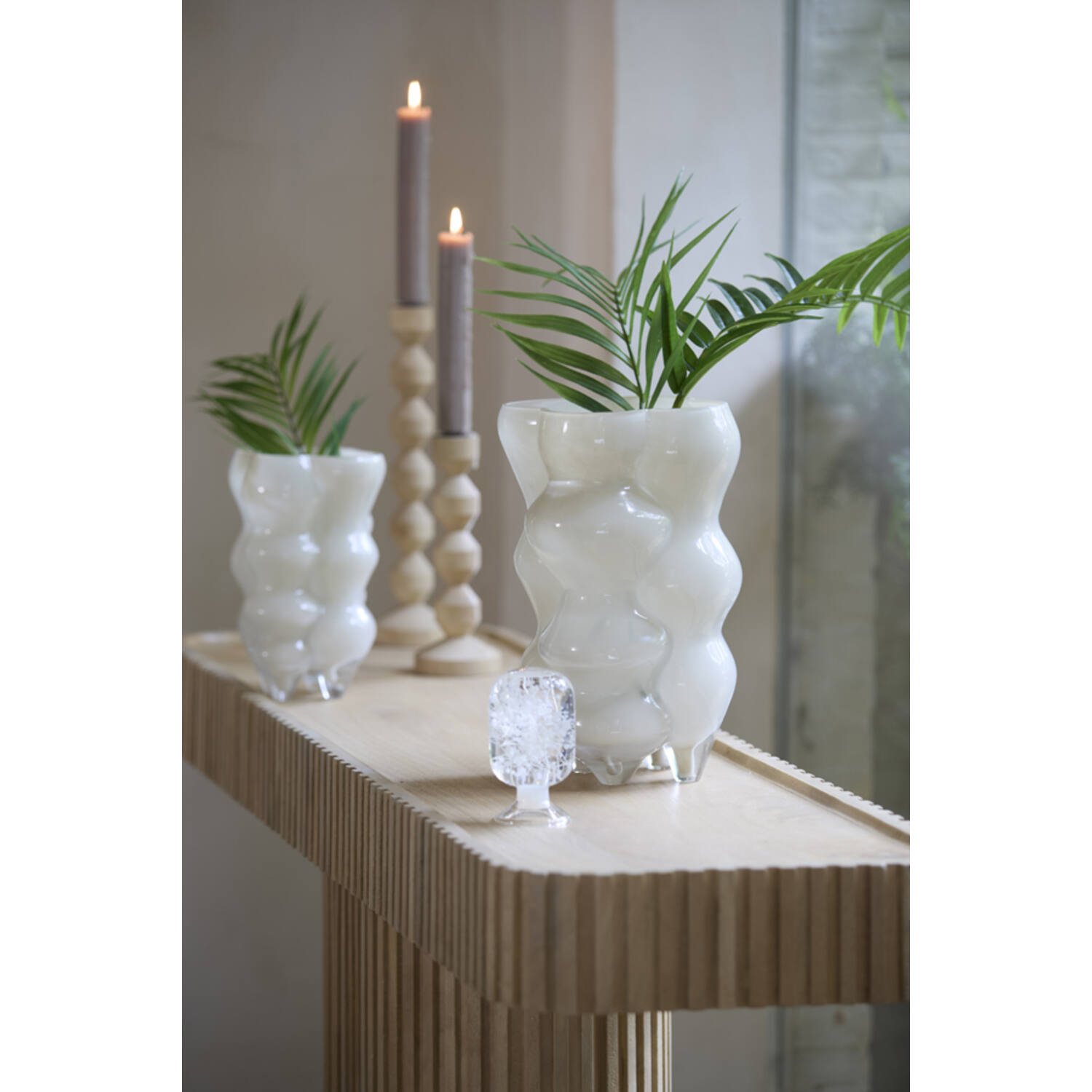 Vaas Ø15x24,5 cm CEREA glas melk crème