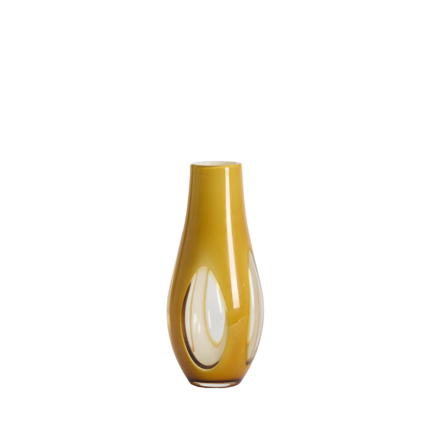Vaas Ø15x34 cm CASEROS glas melk okergeel