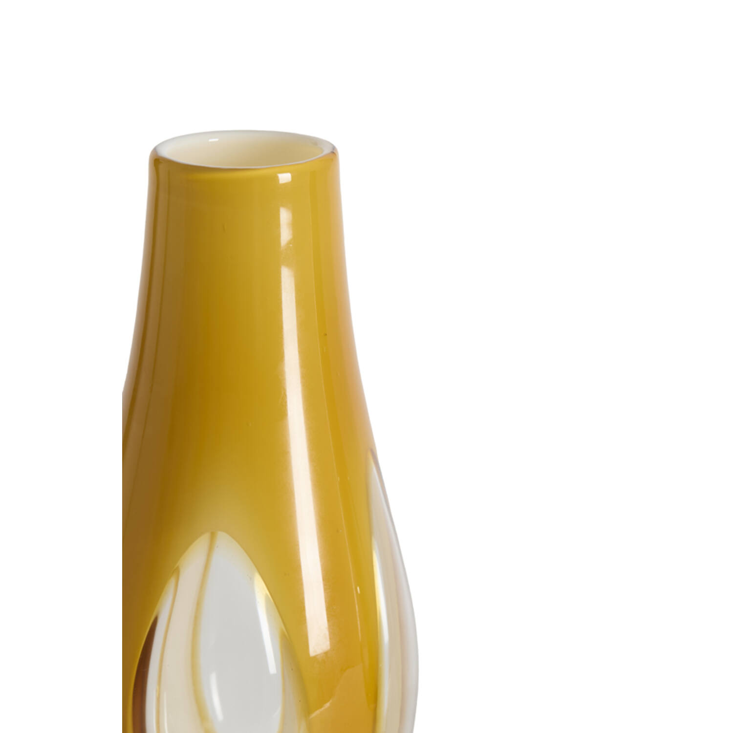 Vaas Ø15x34 cm CASEROS glas melk okergeel