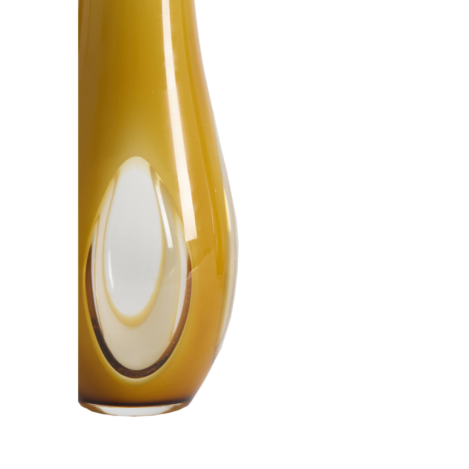 Vaas Ø15x34 cm CASEROS glas melk okergeel