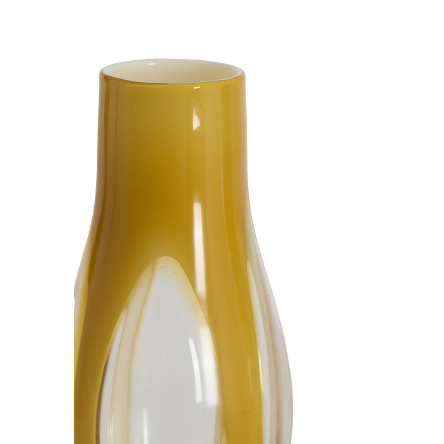 Vaas Ø18x39 cm CASEROS glas melk okergeel