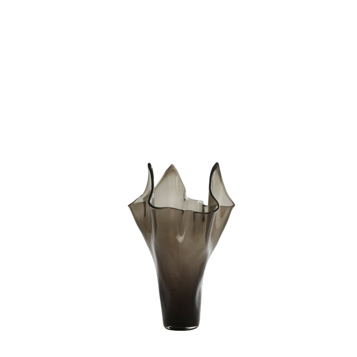 Vaas Ø22x40 cm AIORA glas donker grijs