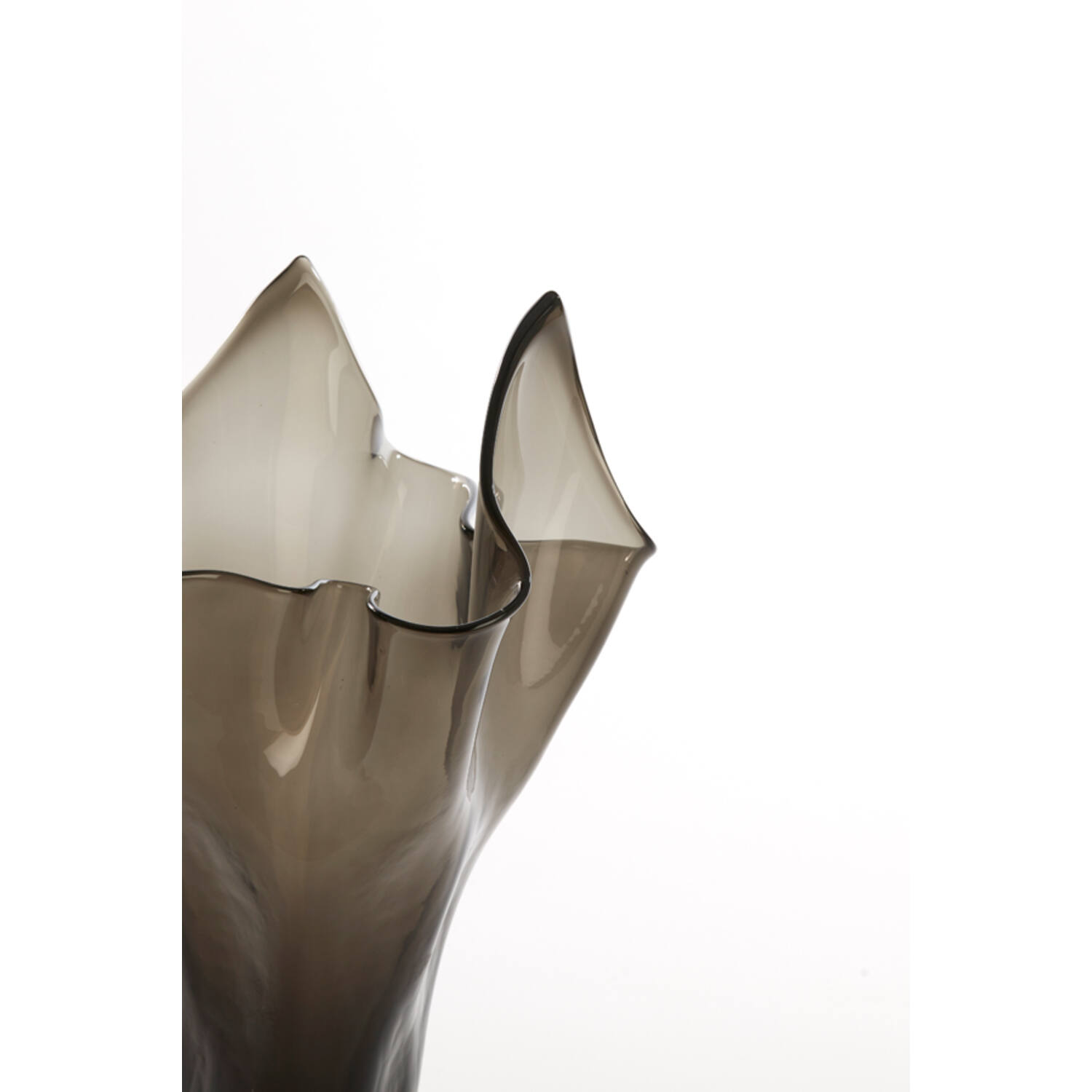 Vaas Ø22x40 cm AIORA glas donker grijs