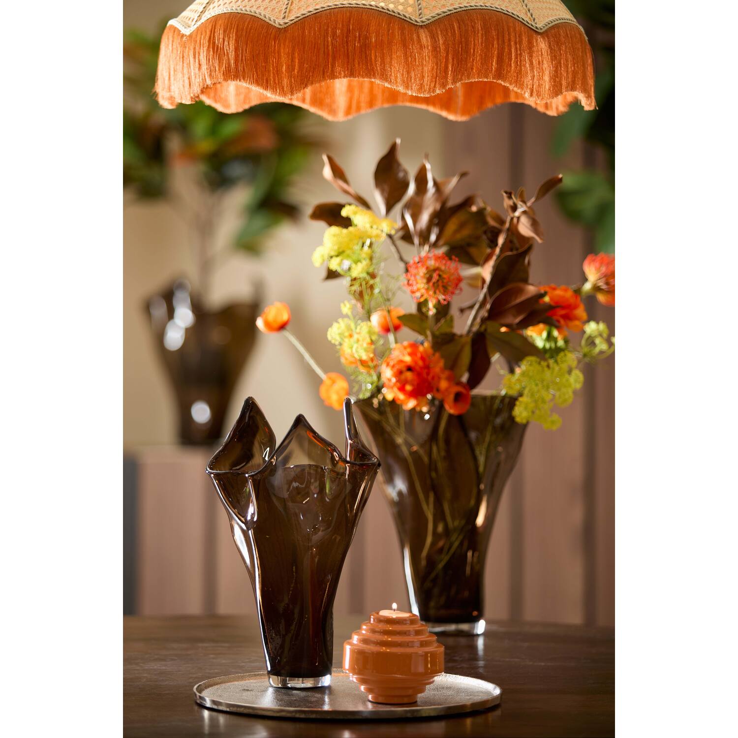 Vase Ø22x40 cm AIORA glass dark brown