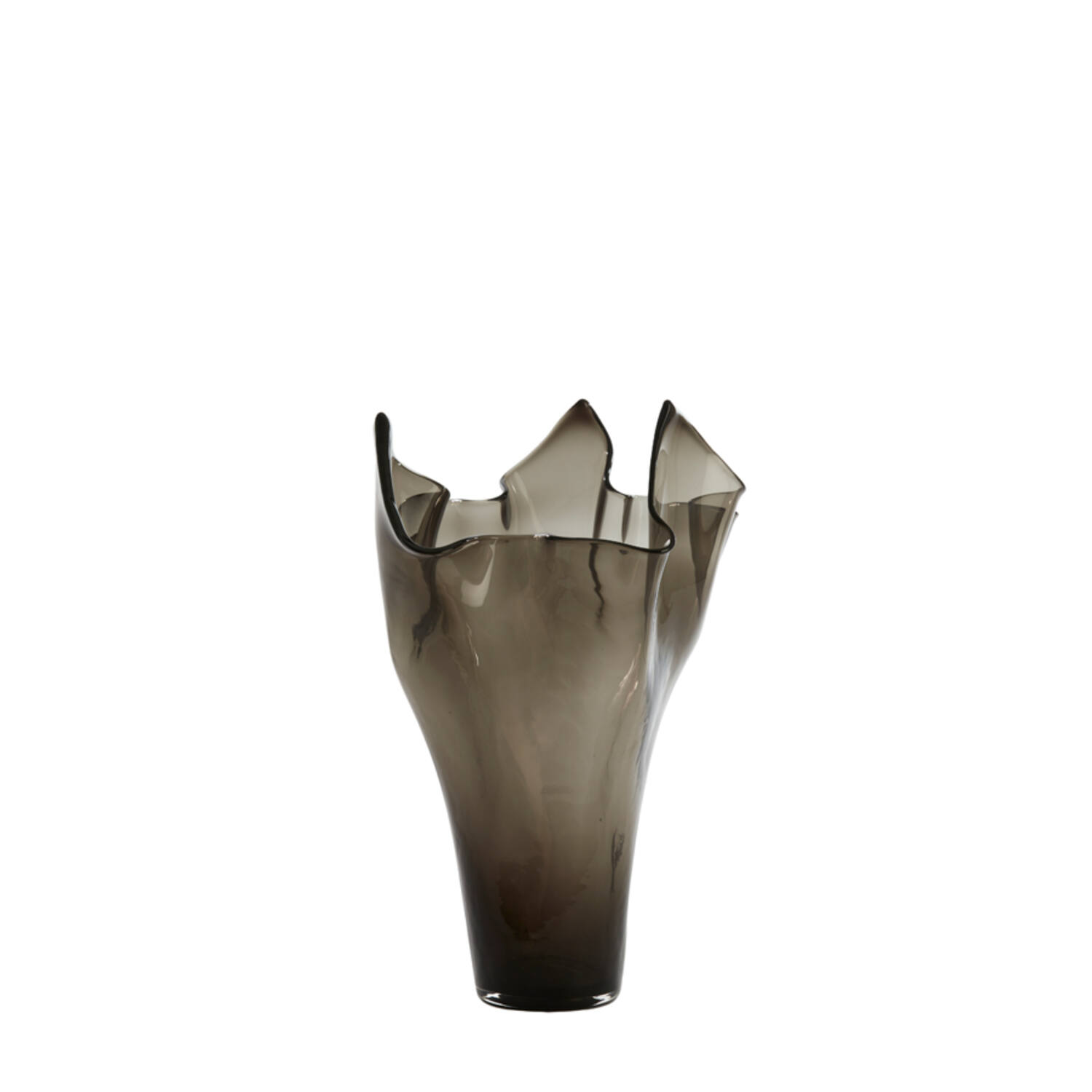 Vaas Ø31x46 cm AIORA glas donker grijs
