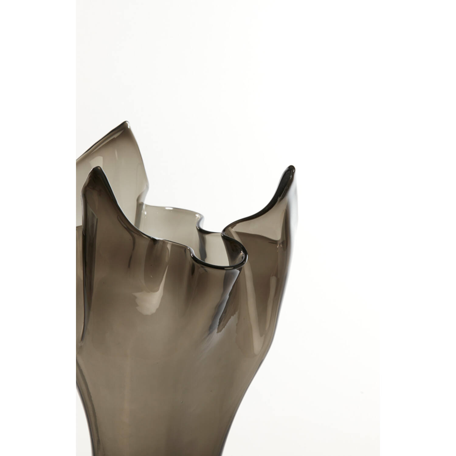 Vaas Ø31x46 cm AIORA glas donker grijs