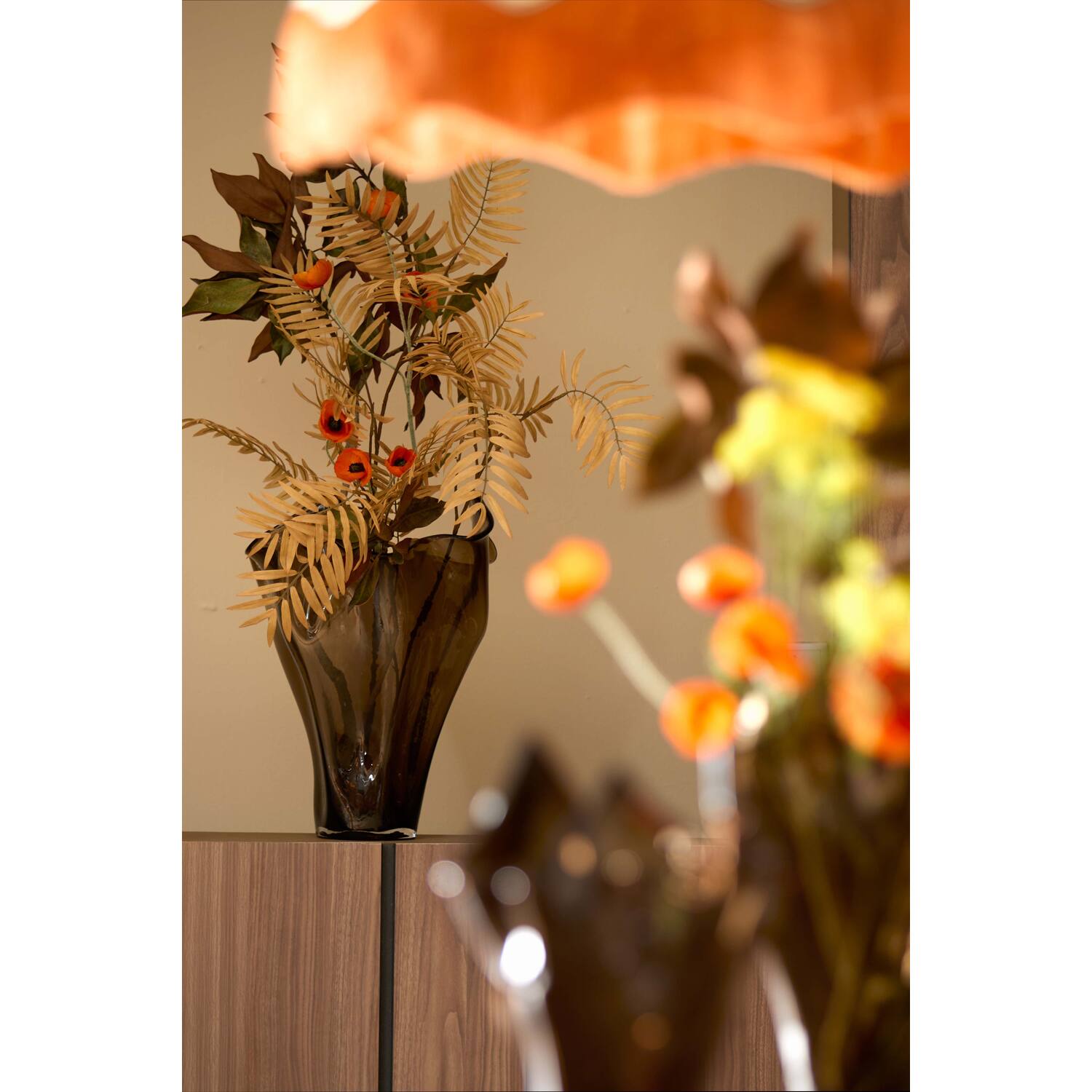 Vase Ø42x53 cm AIORA glass dark brown