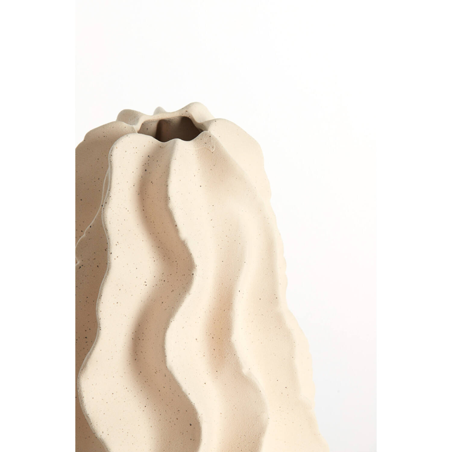 Vaas deco Ø22,5x37,5 cm NELANI keramiek mat crème