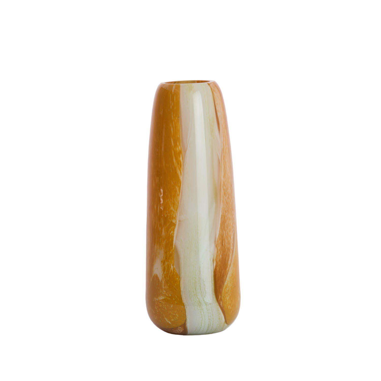 Vase Ø15x40 cm KALUDRA glass orange+olive green