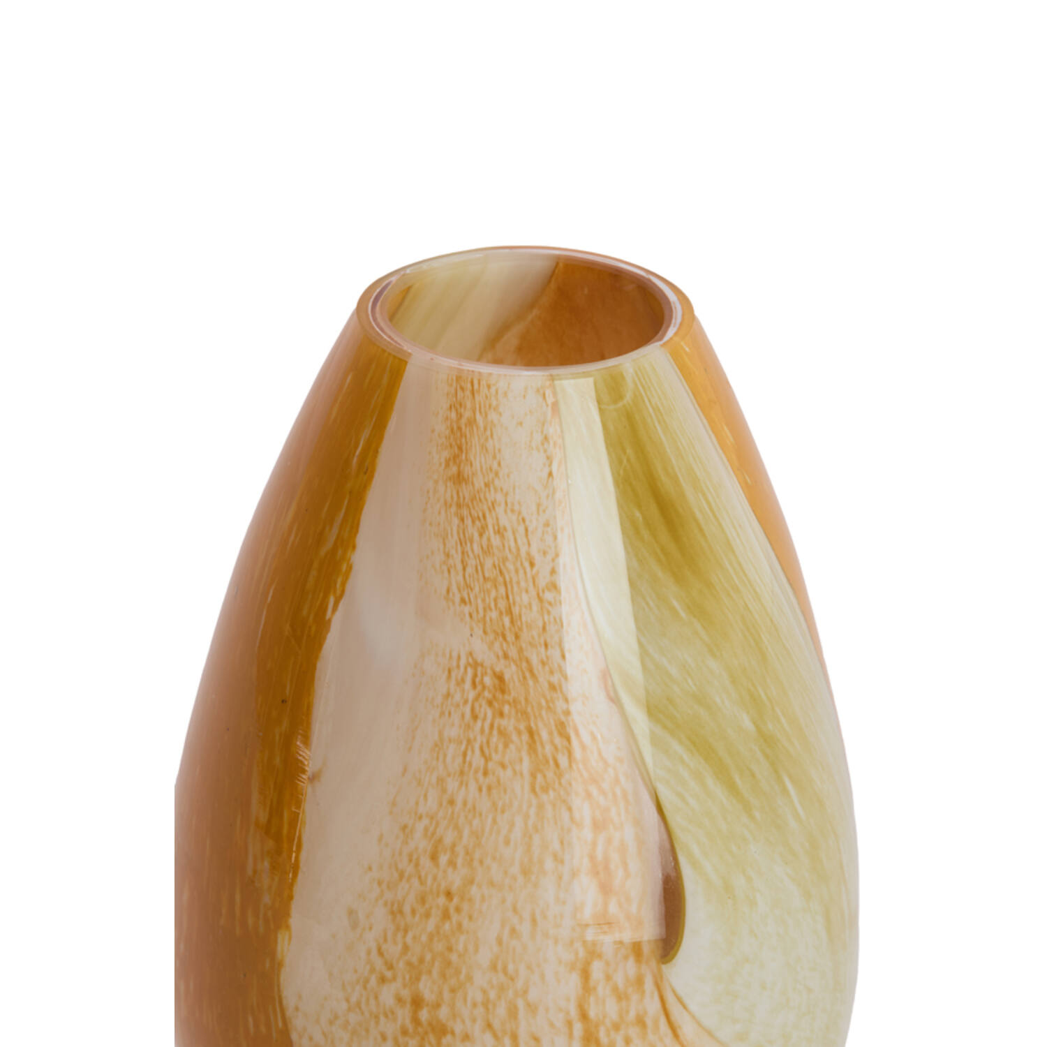 Vase Ø17,5x26 cm KALUDRA glass orange+olive green