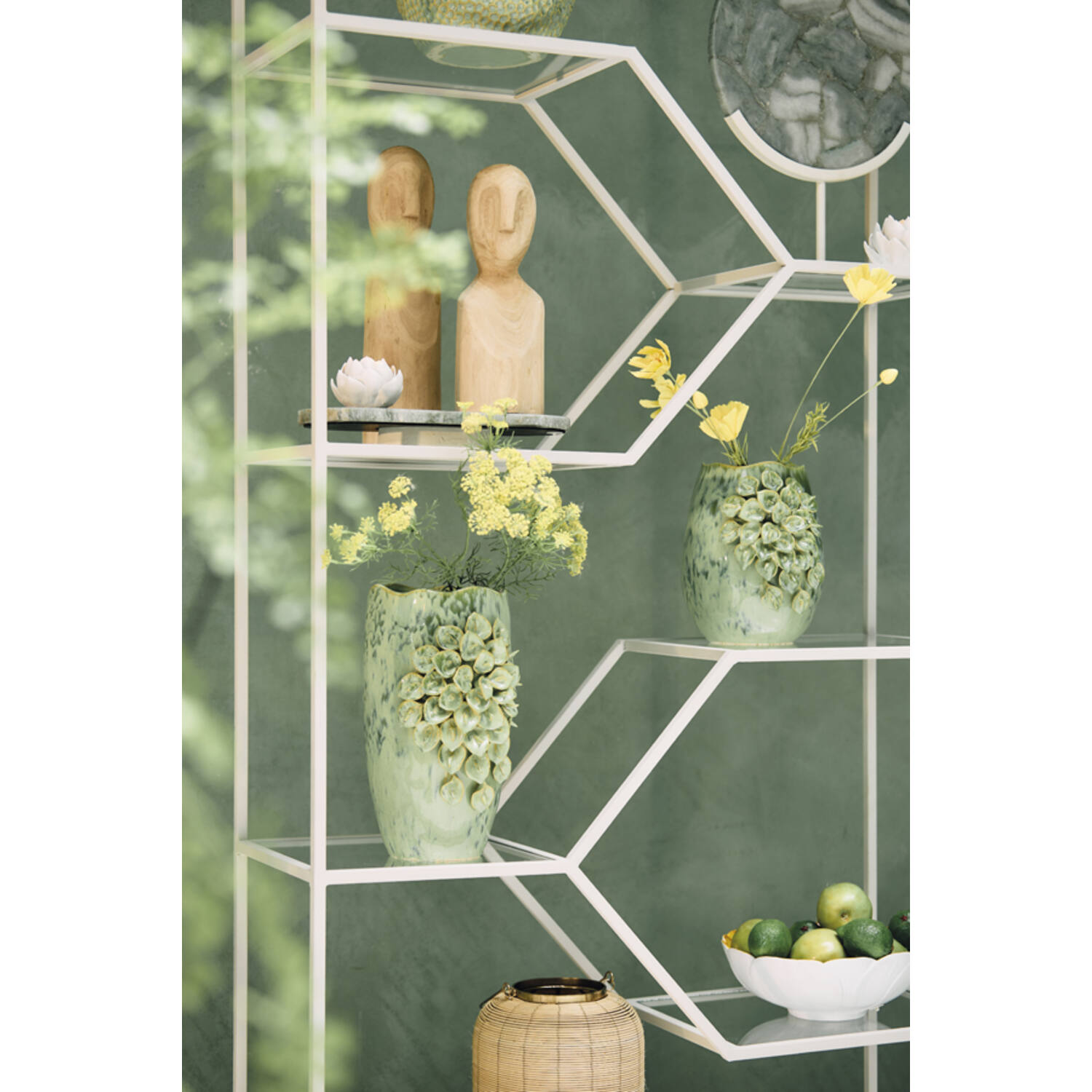 Vase deco 23x19x35,5 cm AMIATA ceramics mint green
