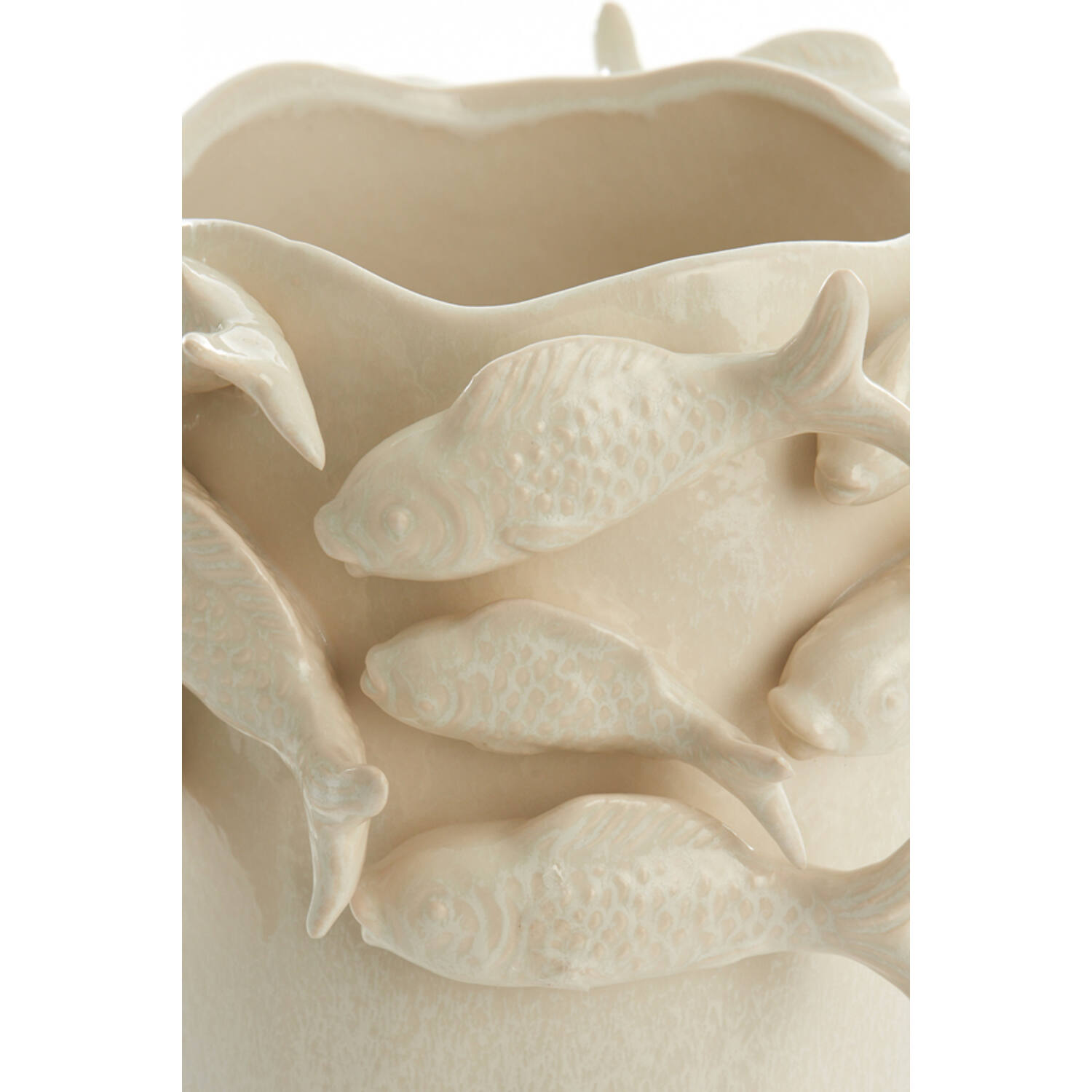 Vase deco 29x28x36,5 cm FISH ceramics cream