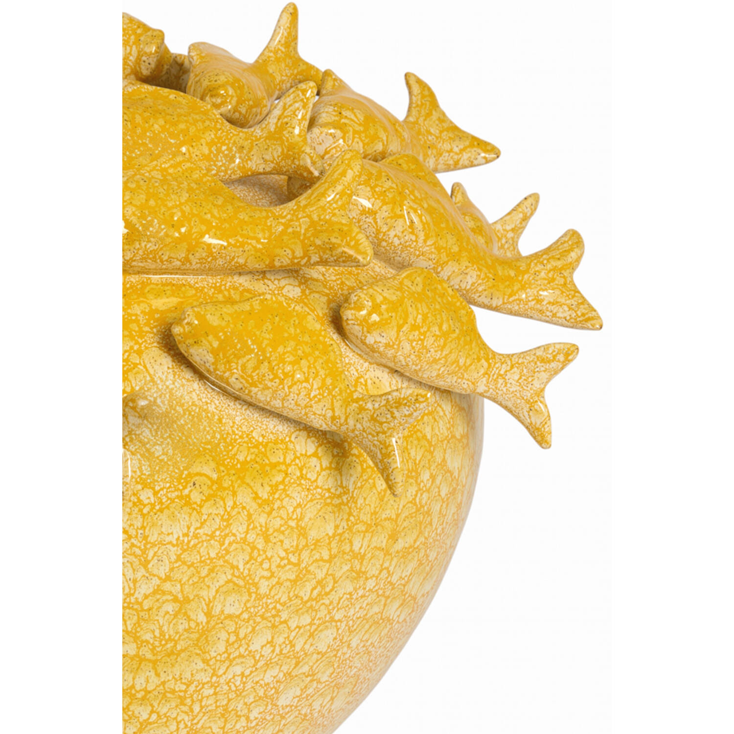 Vase deco Ø40x27 cm FISH ceramics yellow-orange