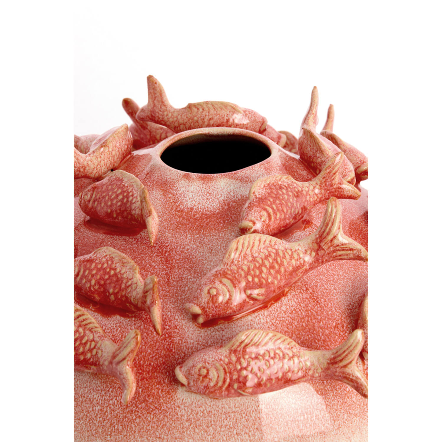 Vase deco Ø41,5x32 cm FISH ceramics coral+cream