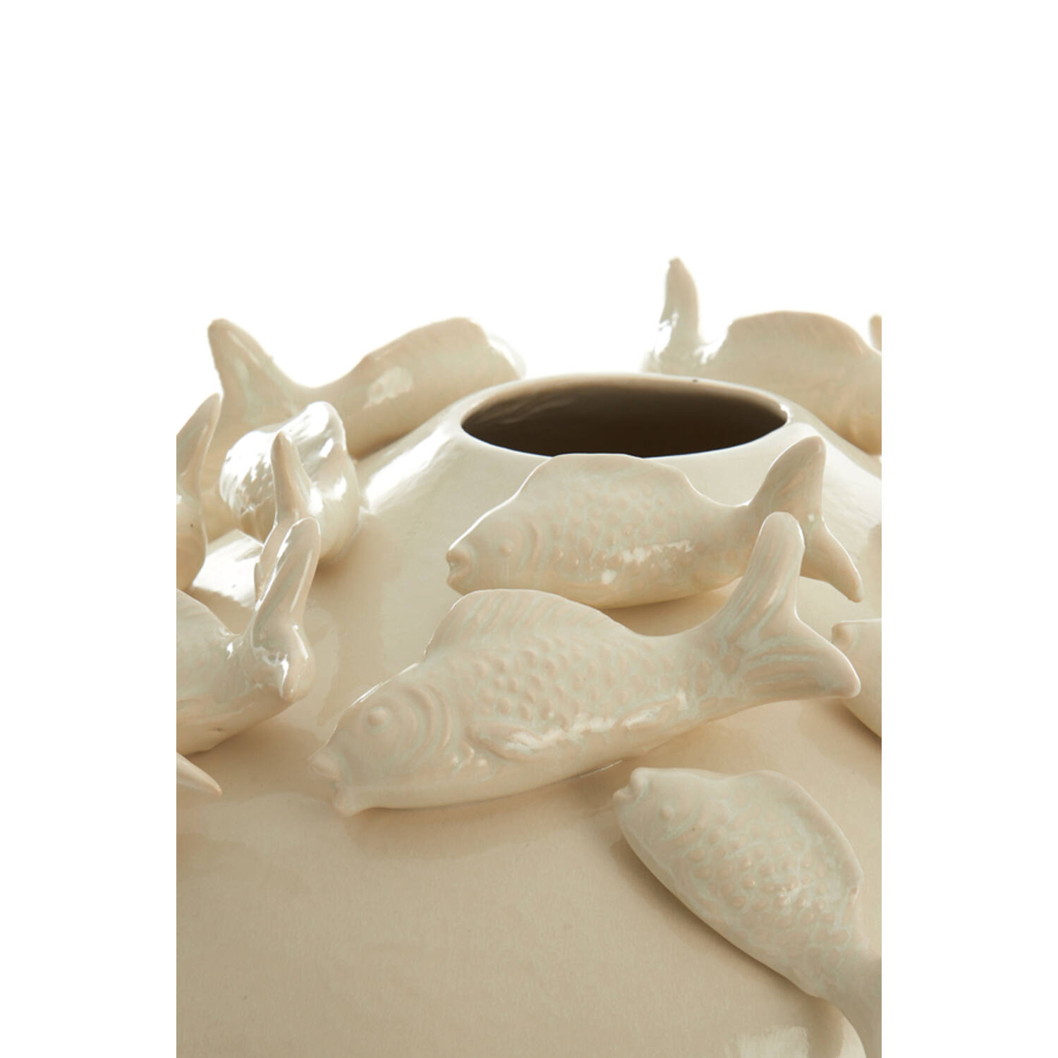 Vase deco Ø41,5x32 cm FISH ceramics cream