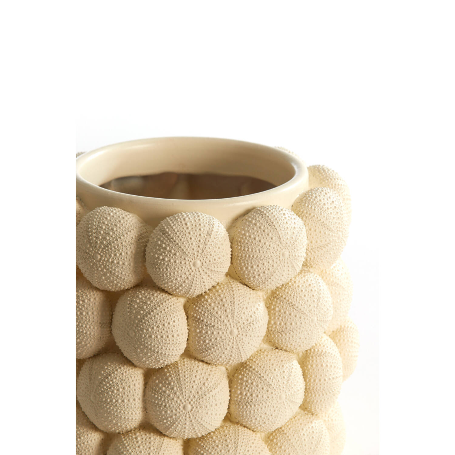 Vase deco Ø20,5x18 cm SEA URCHIN cream