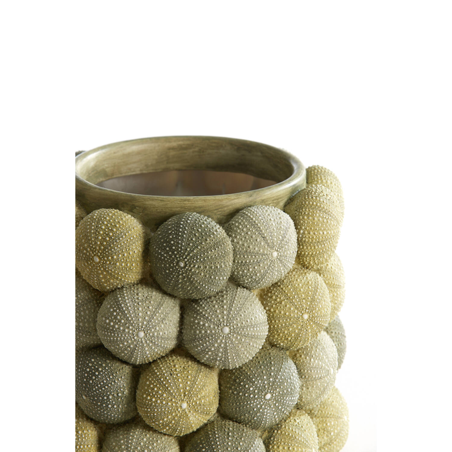 Vase deco Ø20,5x18 cm SEA URCHIN green+dark green