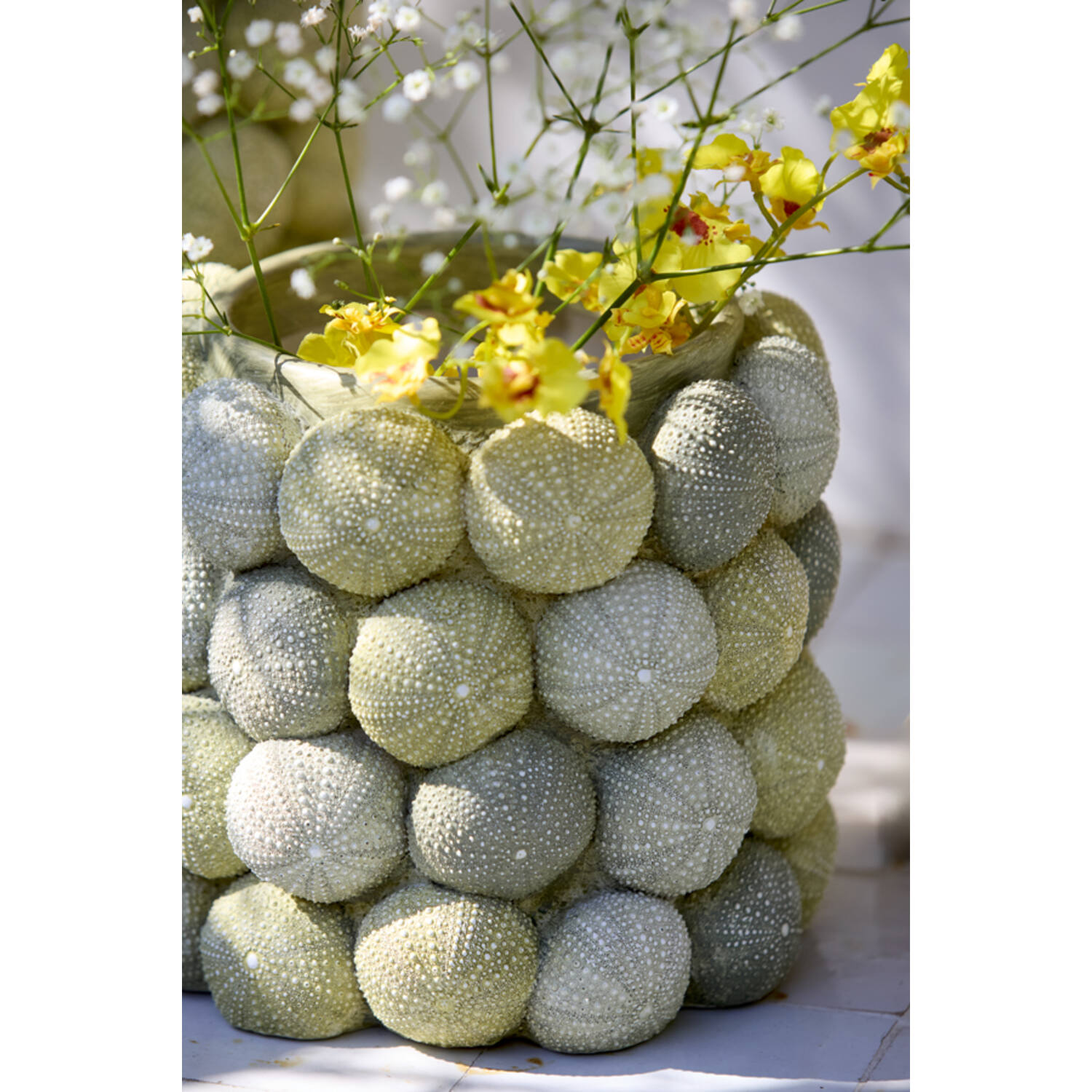 Vase deco Ø20,5x18 cm SEA URCHIN green+dark green