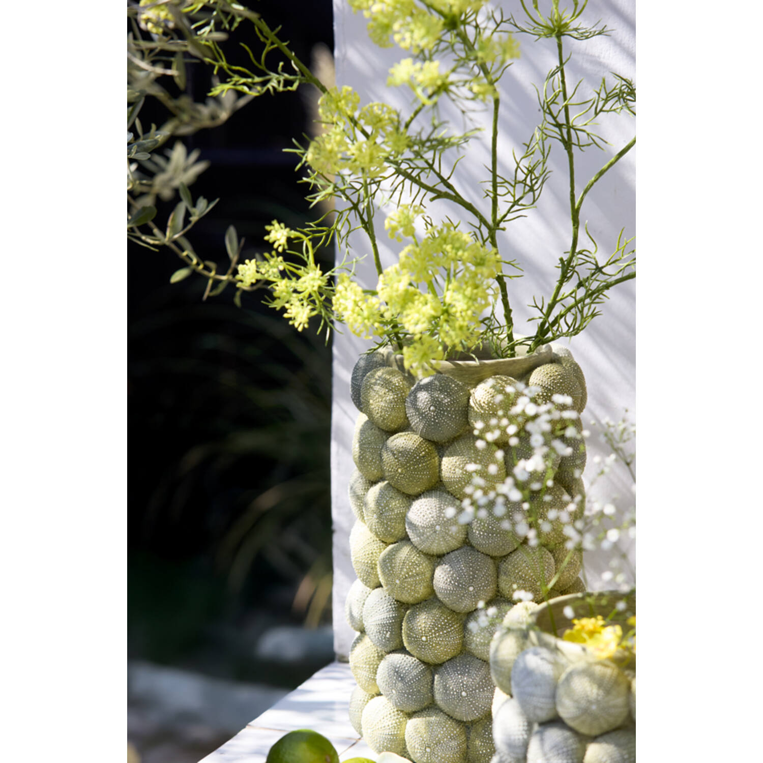 Vase deco Ø19x32,5 cm SEA URCHIN green+dark green