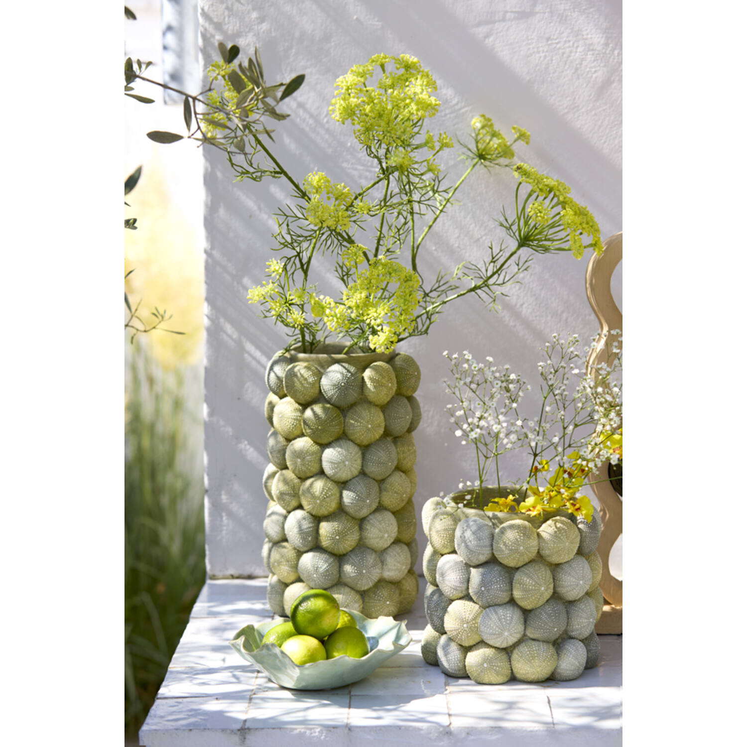 Vase deco Ø19x32,5 cm SEA URCHIN green+dark green