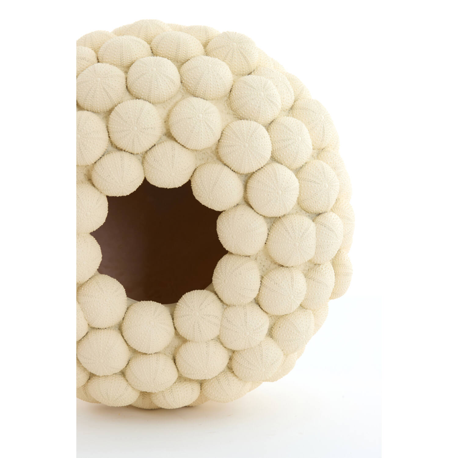 Vase deco Ø40x23,5 cm SEA URCHIN cream