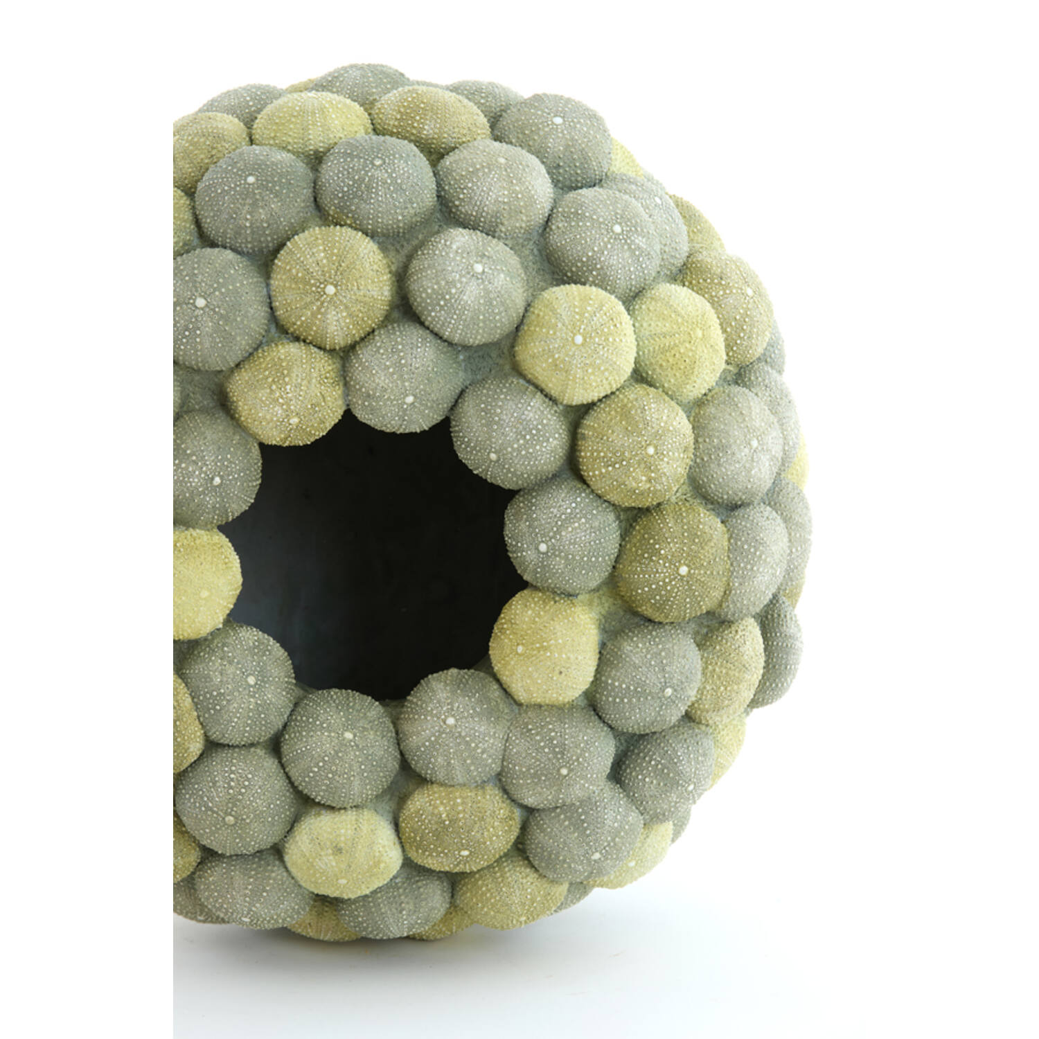 Vase deco Ø40x23,5 cm SEA URCHIN green+dark green