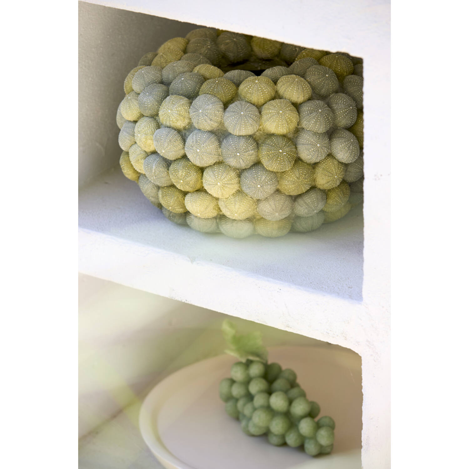 Vase deco Ø40x23,5 cm SEA URCHIN green+dark green