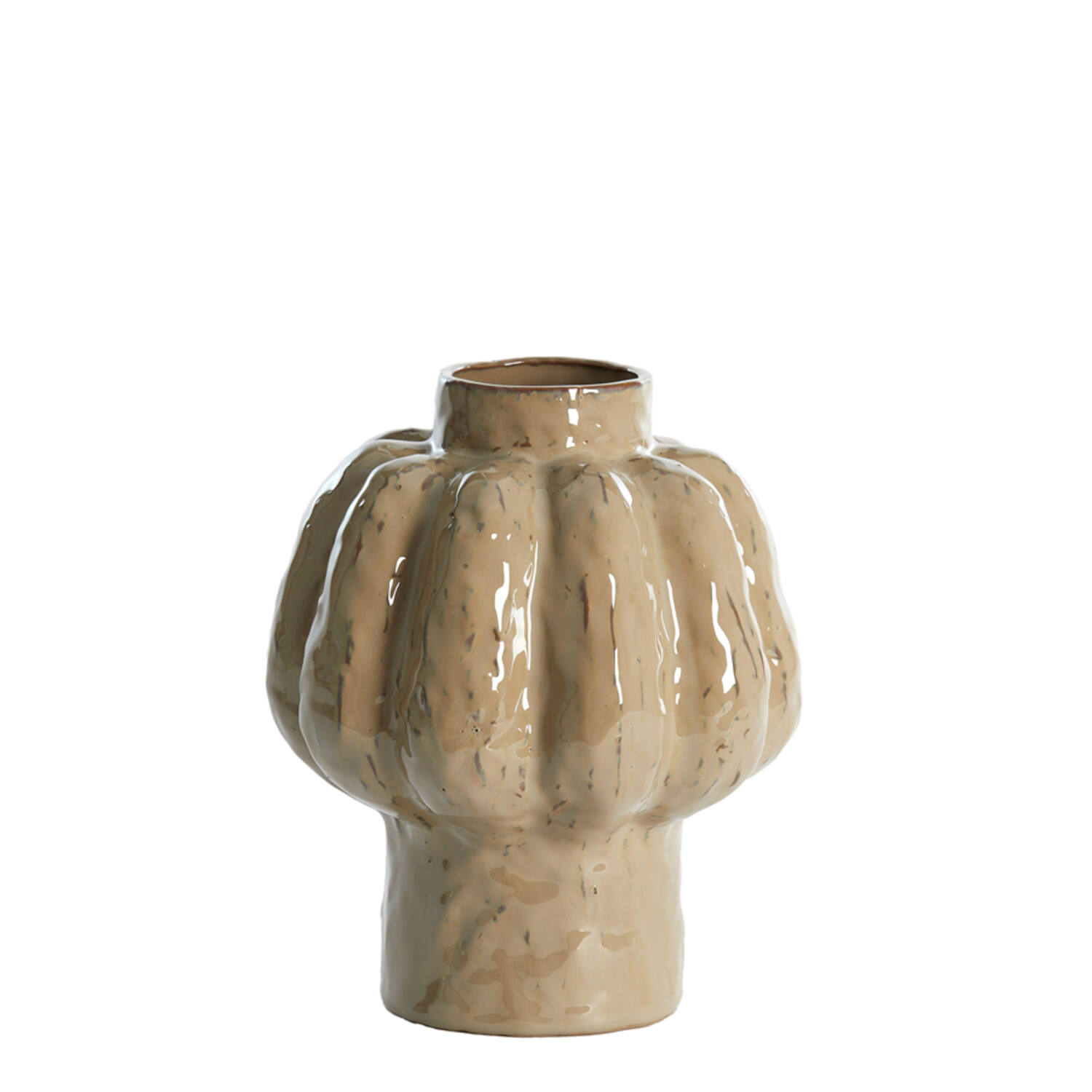 Vaas deco Ø21,5x25 cm ALIVERI keramiek taupe