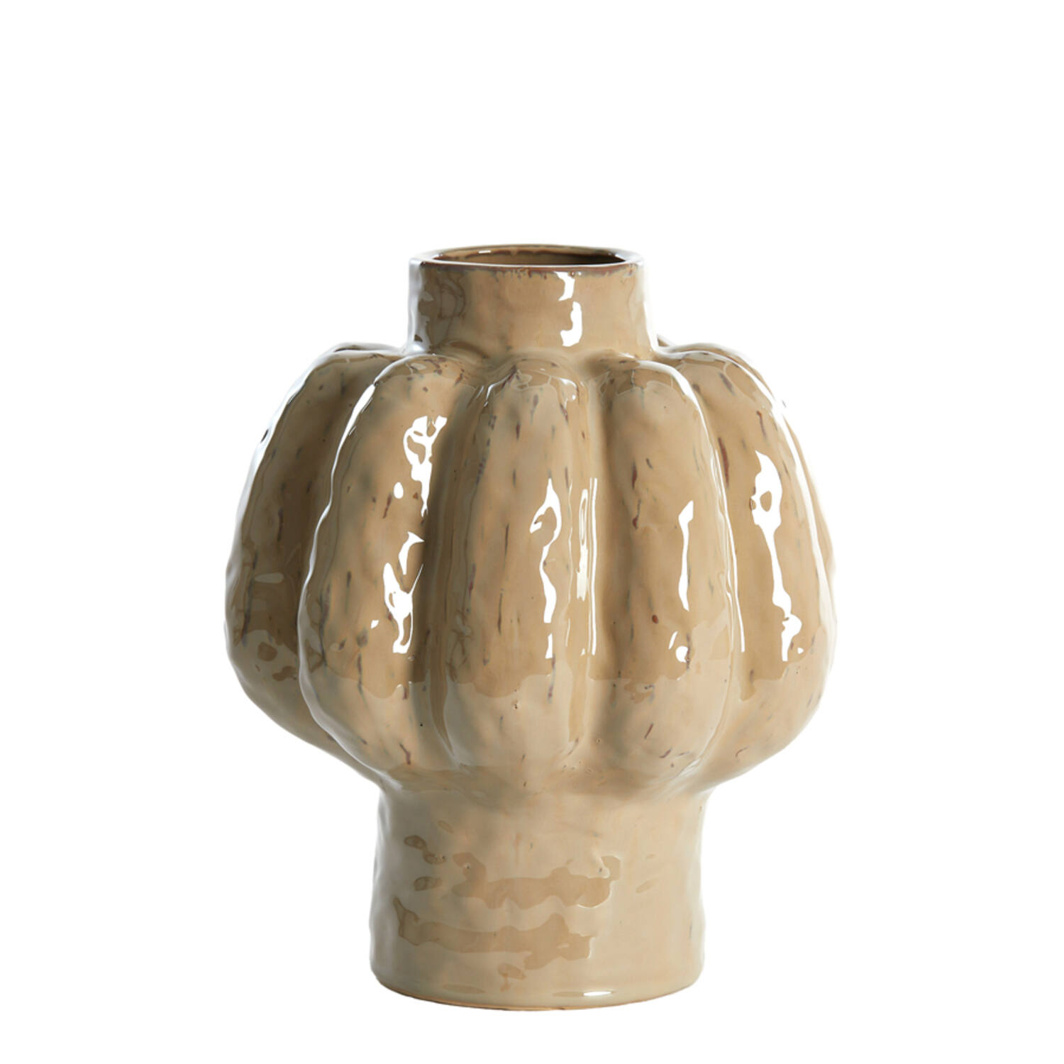 Vaas deco Ø25x29 cm ALIVERI keramiek taupe