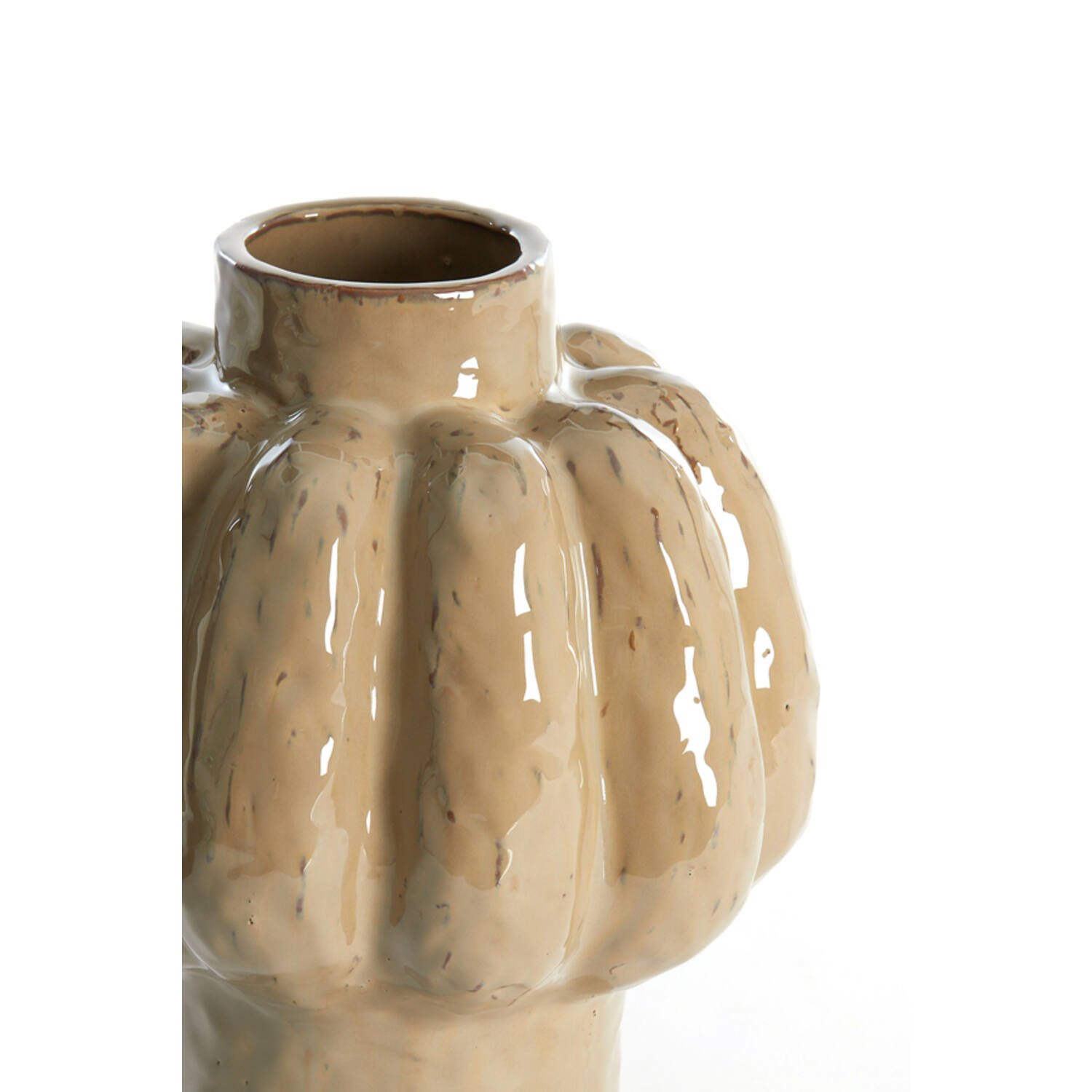 Vaas deco Ø25x29 cm ALIVERI keramiek taupe