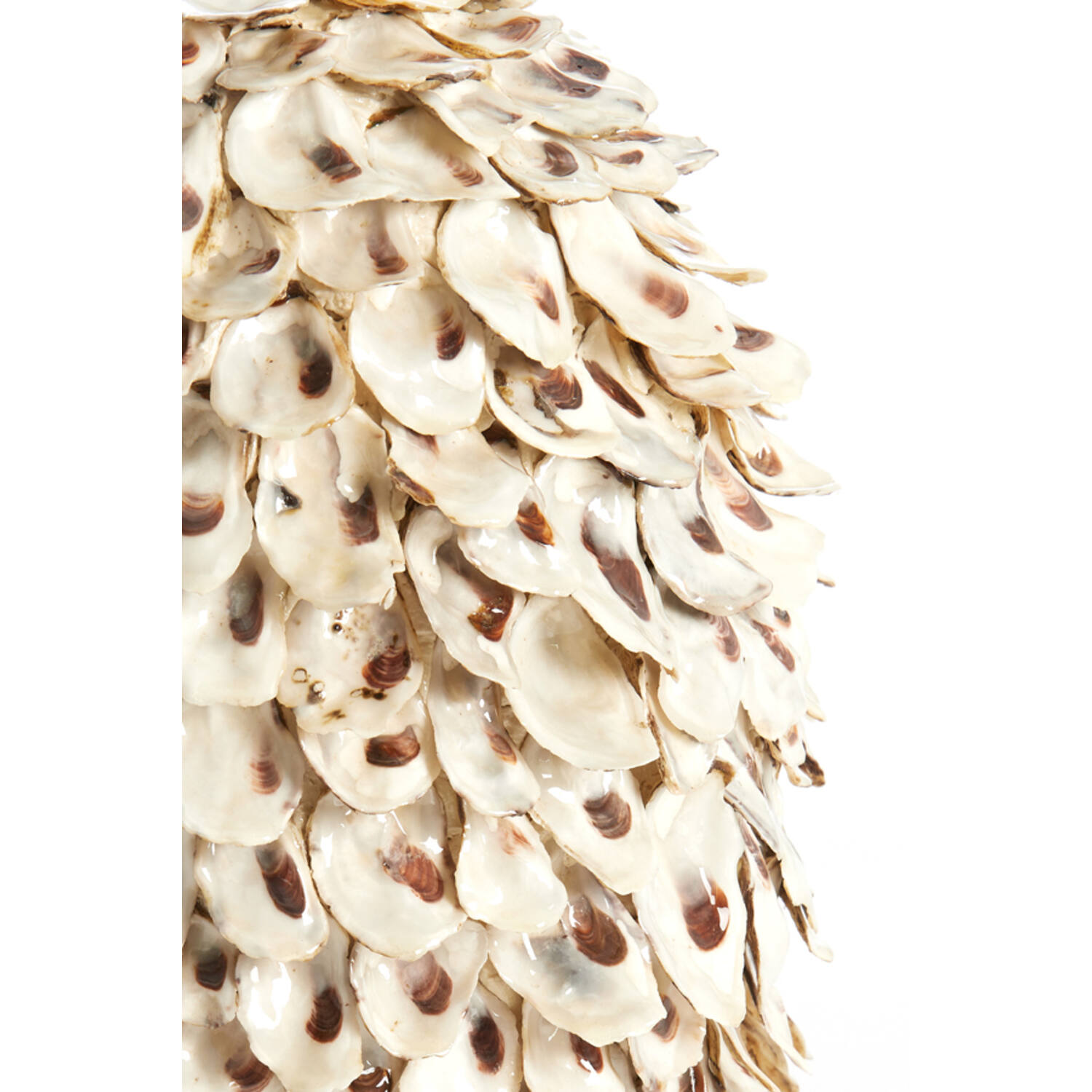 Vase deco Ø20x21 cm UBATE bamboo+shell cream+brown