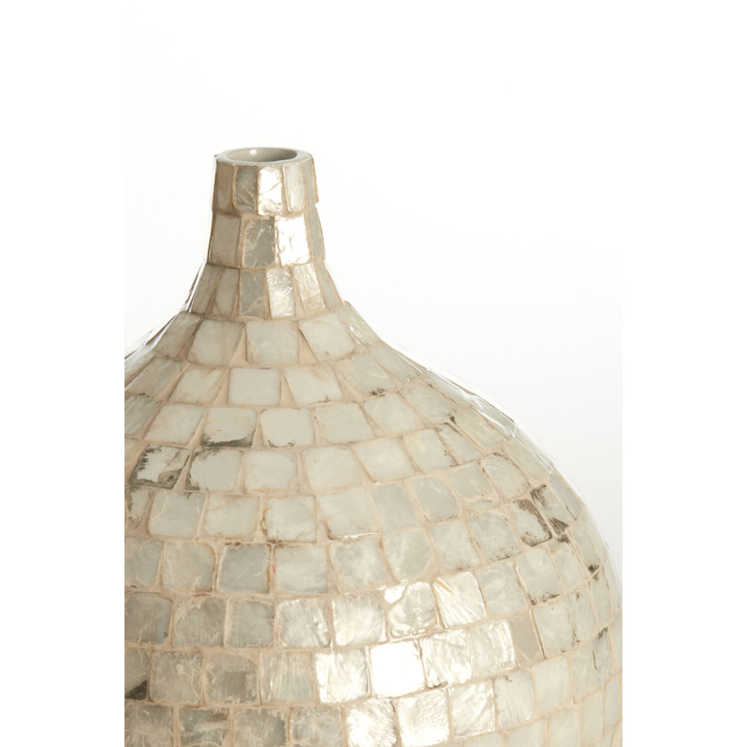Vaas deco Ø28x35 cm ELORZA bamboe crème