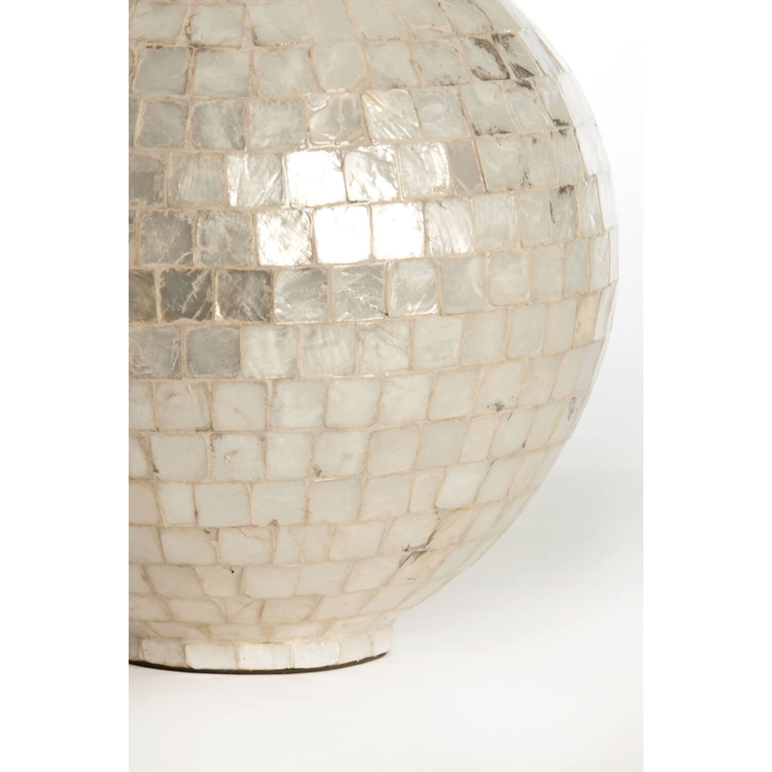 Vaas deco Ø28x35 cm ELORZA bamboe crème