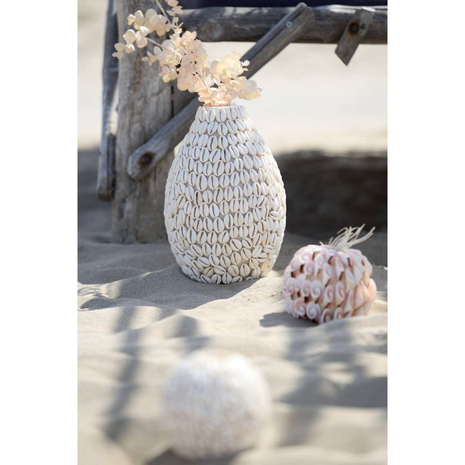Vaas deco Ø19x28 cm SHELL crème