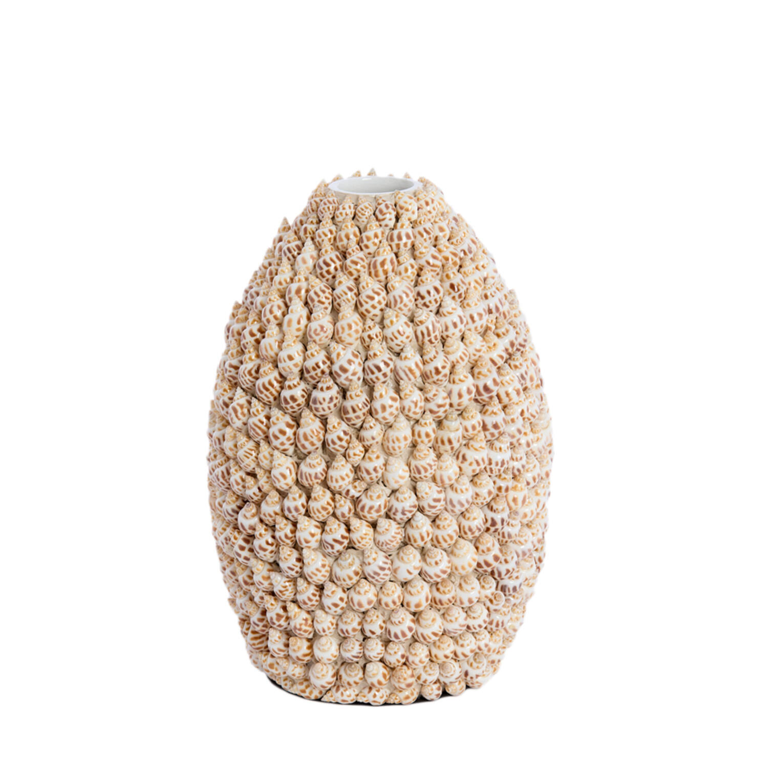 Vase deco Ø19x28,5 cm SHELL cream+brown