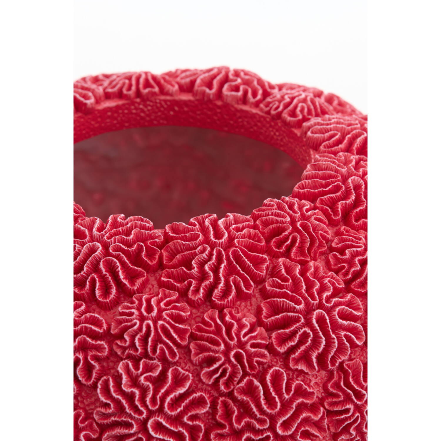 Vase deco Ø47,5x25,5 cm CORAL red