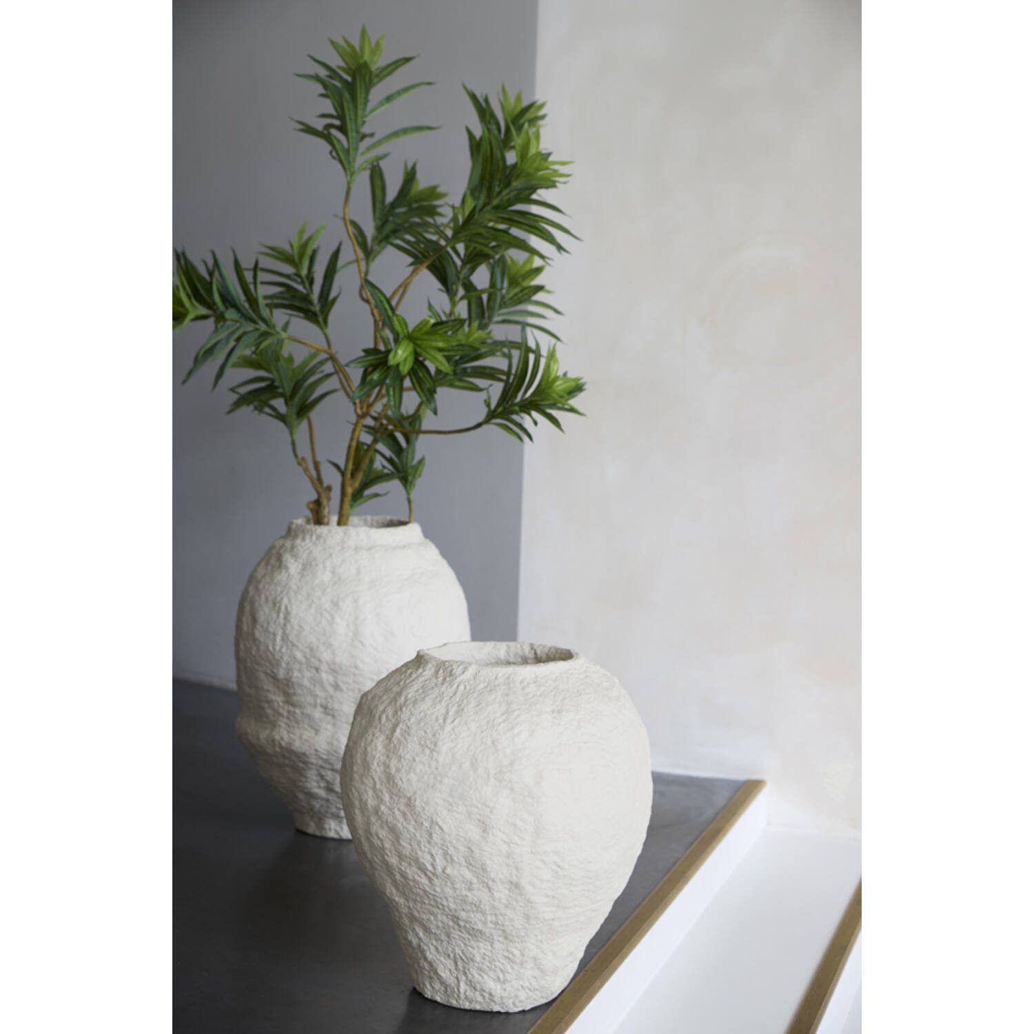 Vaas deco Ø45x50 cm PANTOJA mat crème