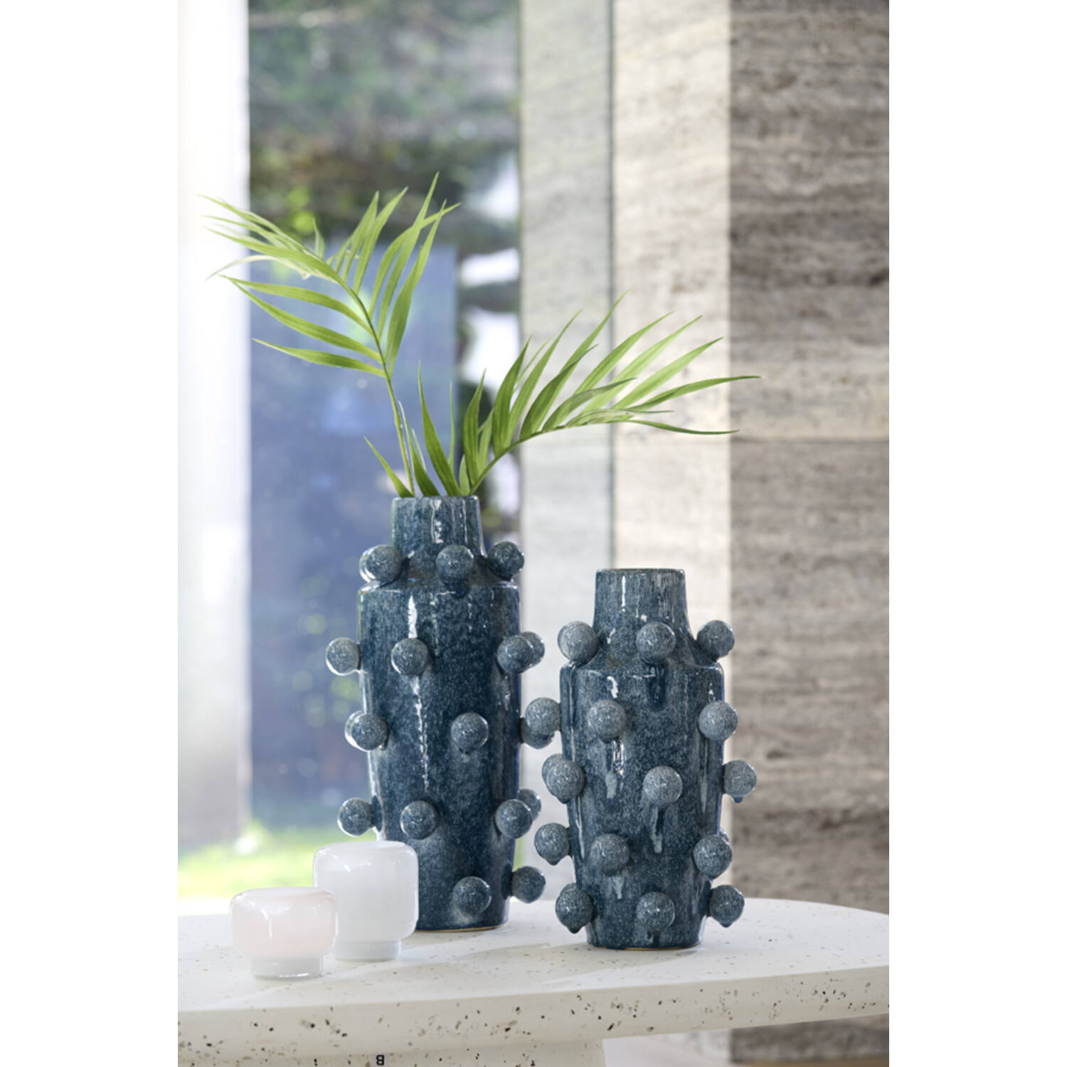 Vaas deco Ø22,5x36,5 cm MOLLY keramiek blauw