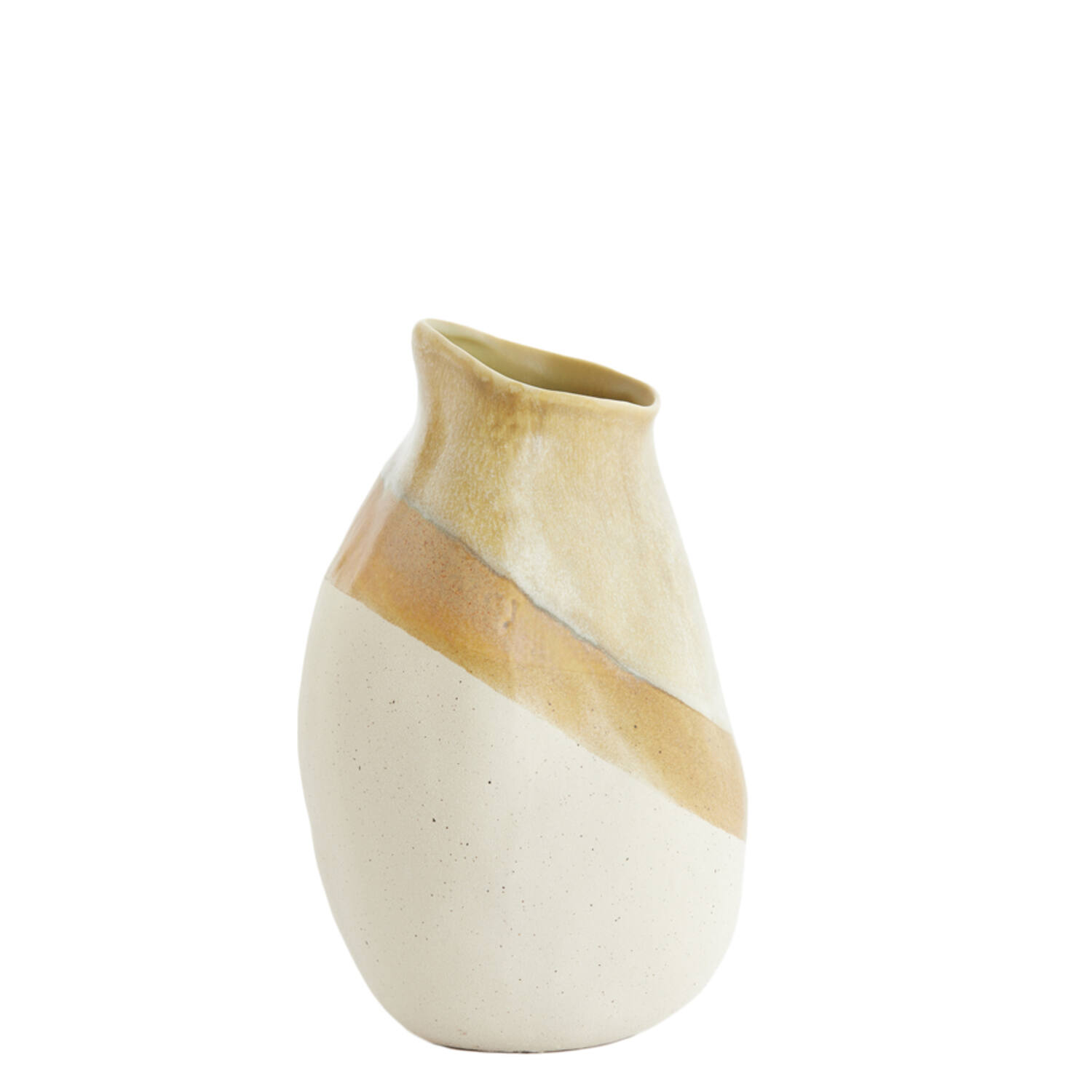 Vase deco 20,5x20x33 cm YULARA ceramics brown+cream