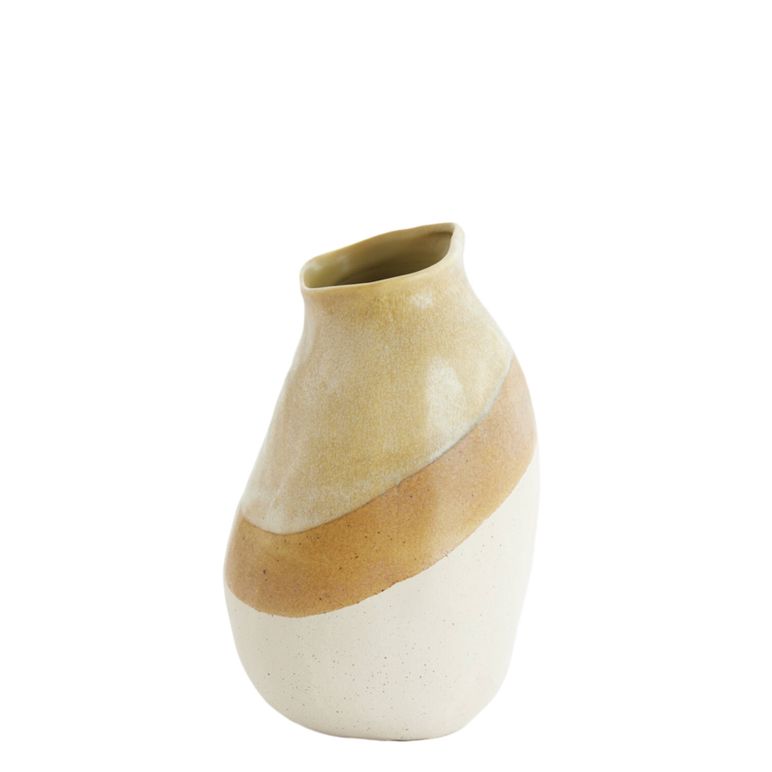 Vase deco 20,5x20x33 cm YULARA ceramics brown+cream