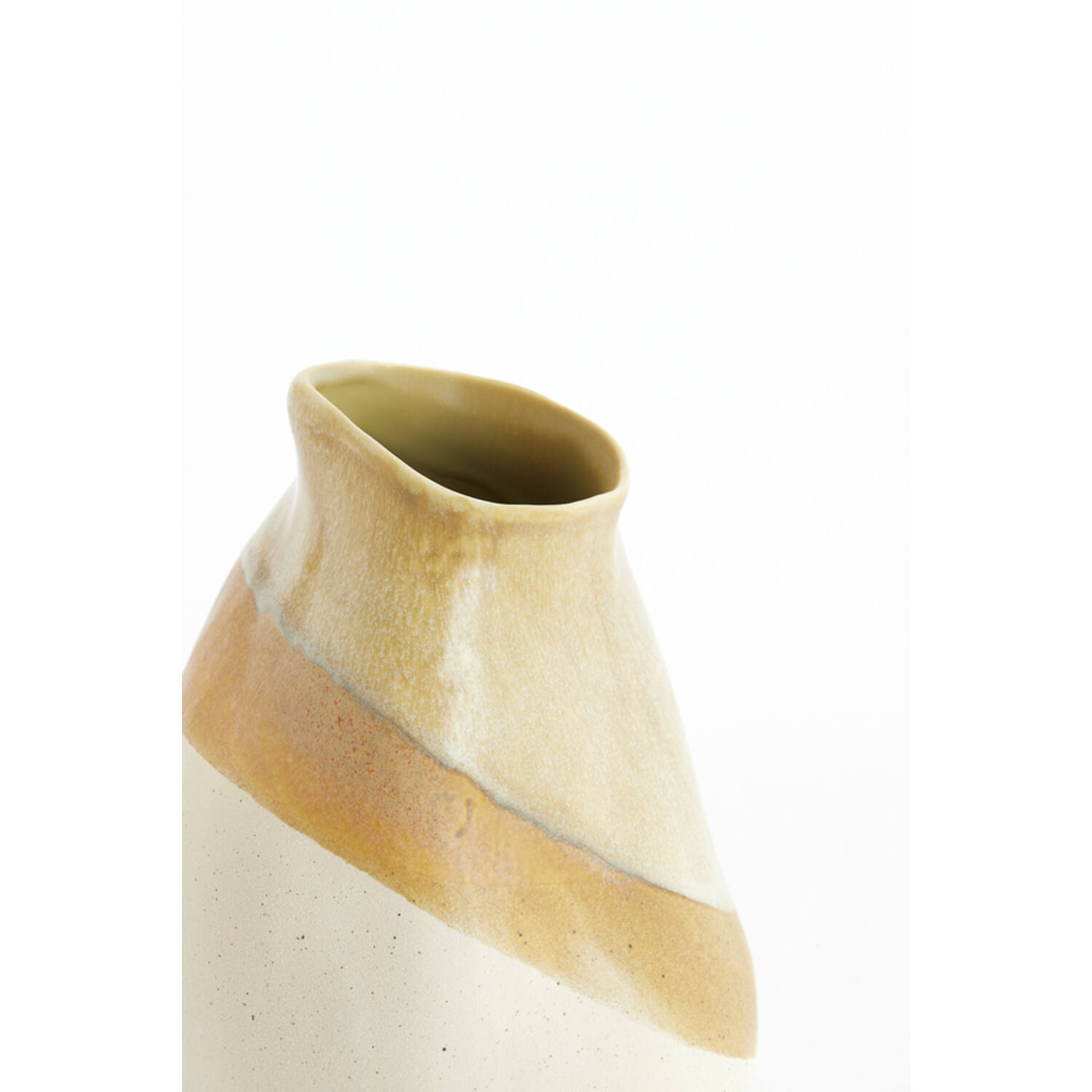 Vase deco 20,5x20x33 cm YULARA ceramics brown+cream