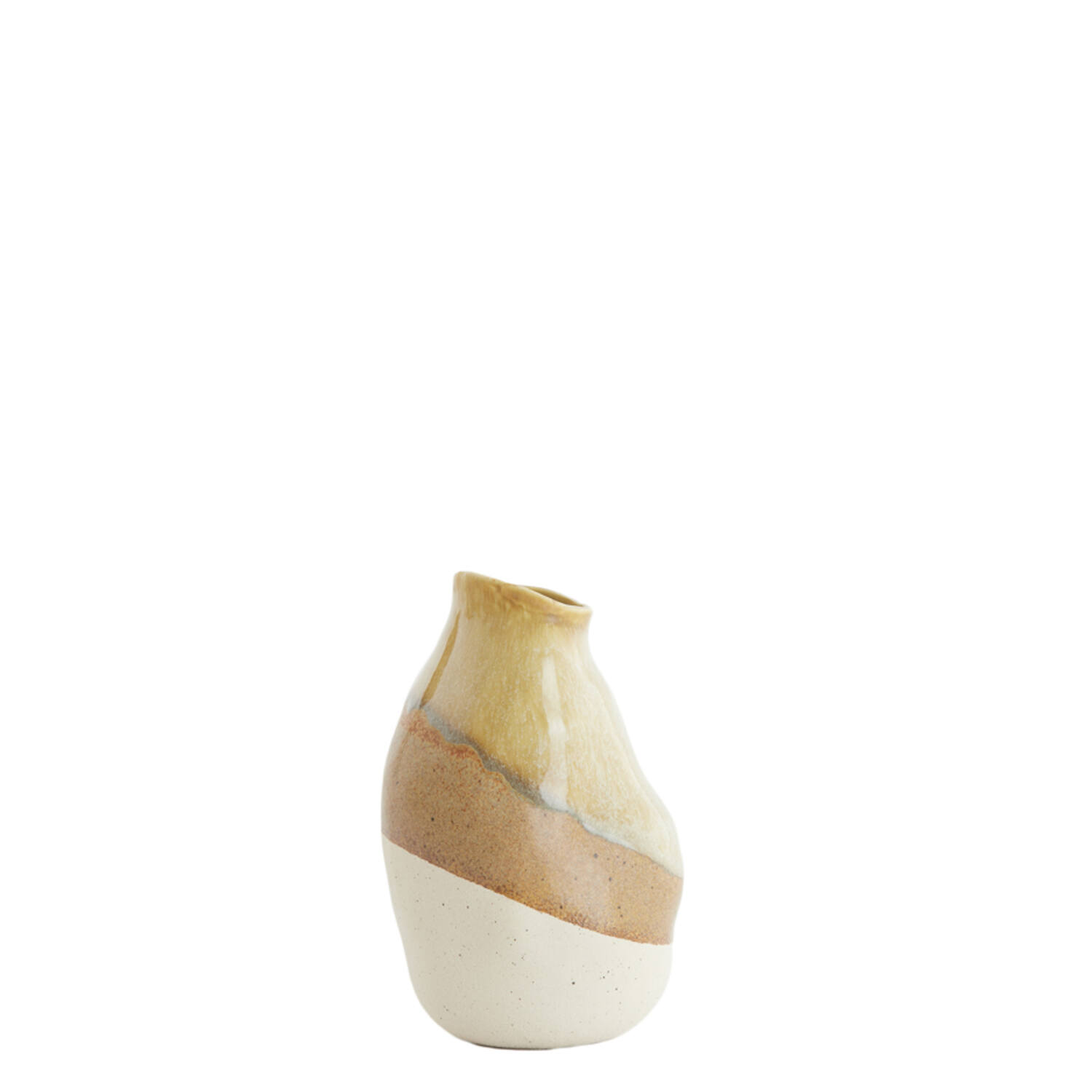 Vase deco 12x11,5x19 cm YULARA ceramics brown+cream